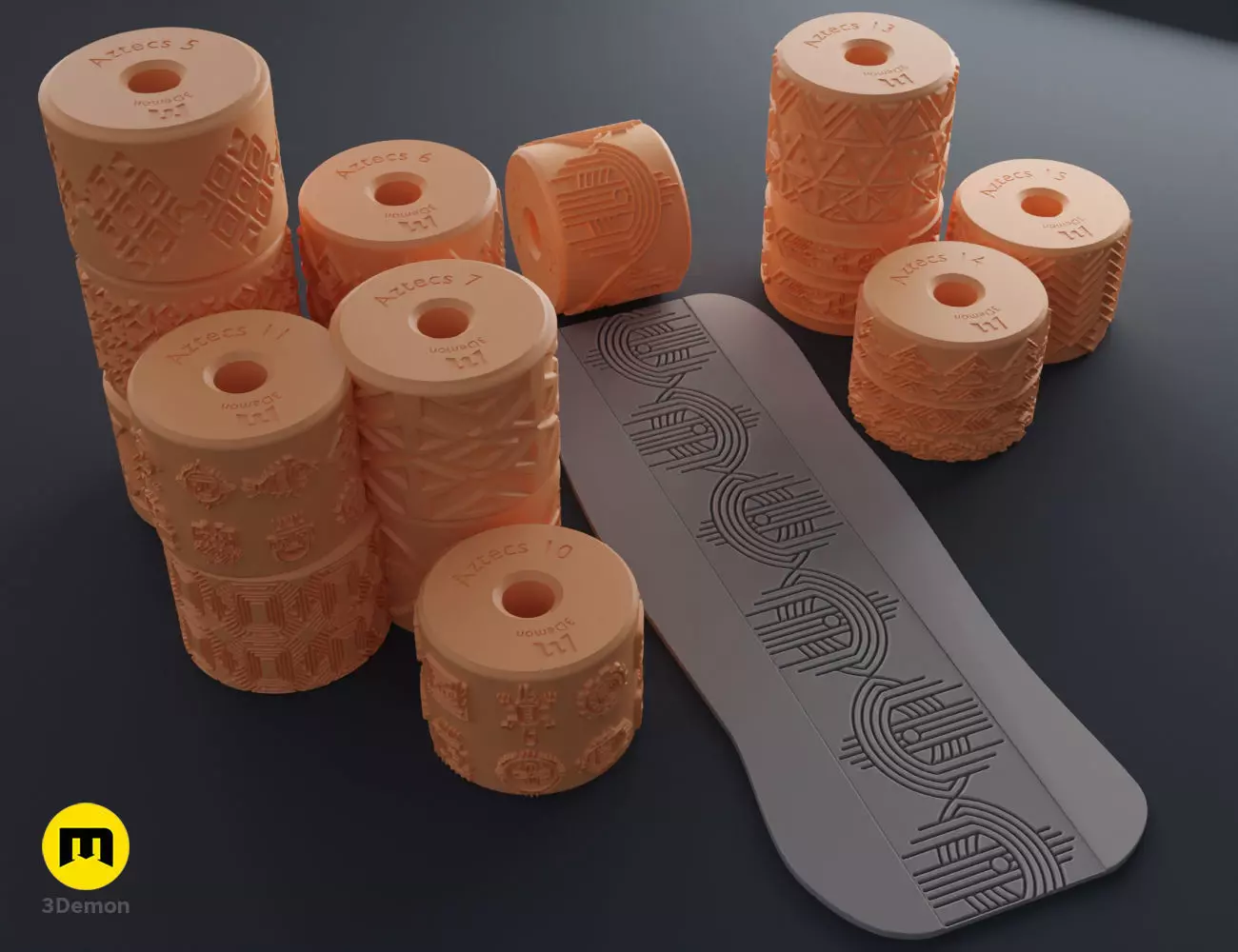 Texture Rollers Aztec middle 3D print model_0