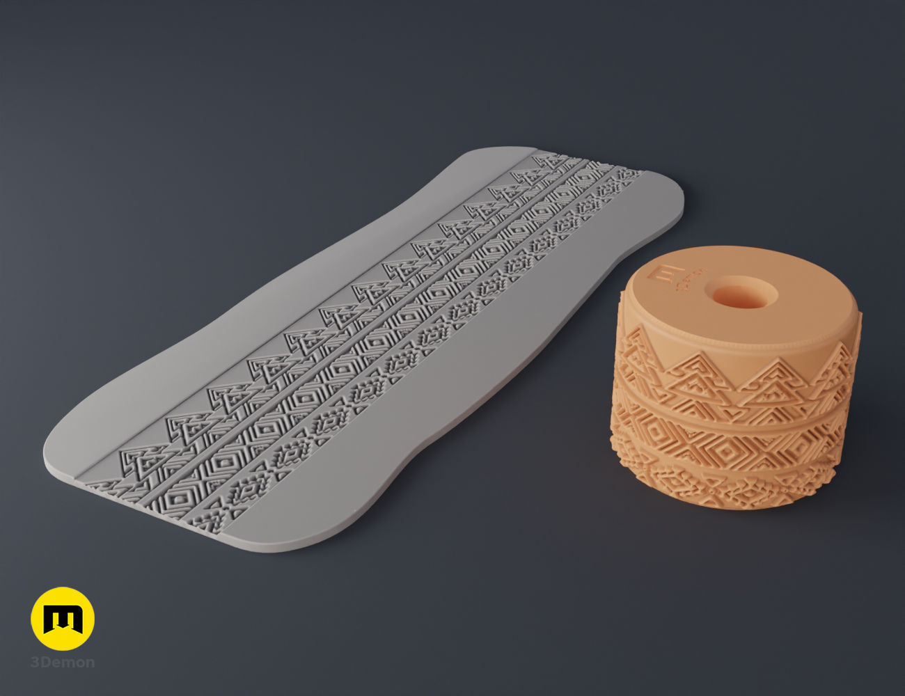 Texture Rollers Aztec middle 3D print model_24