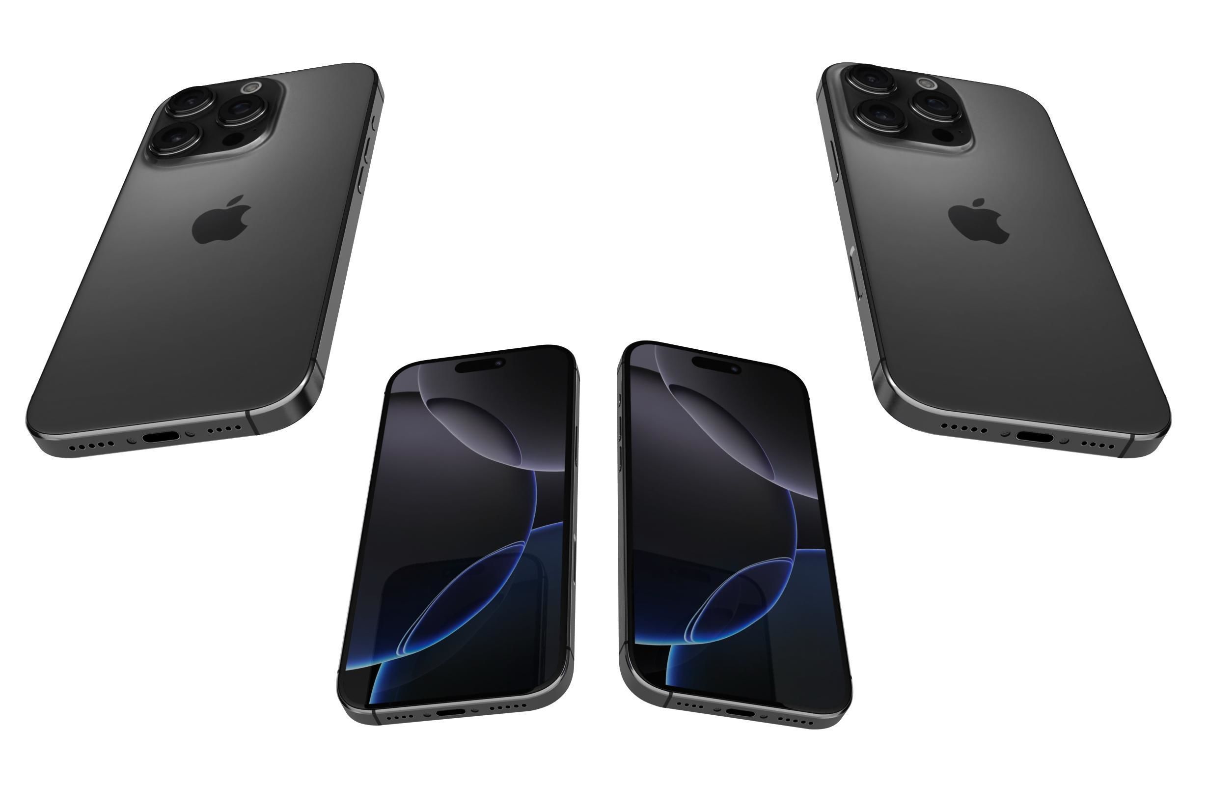 Apple iPhone 16 Pro Black Titanium 3D model_3