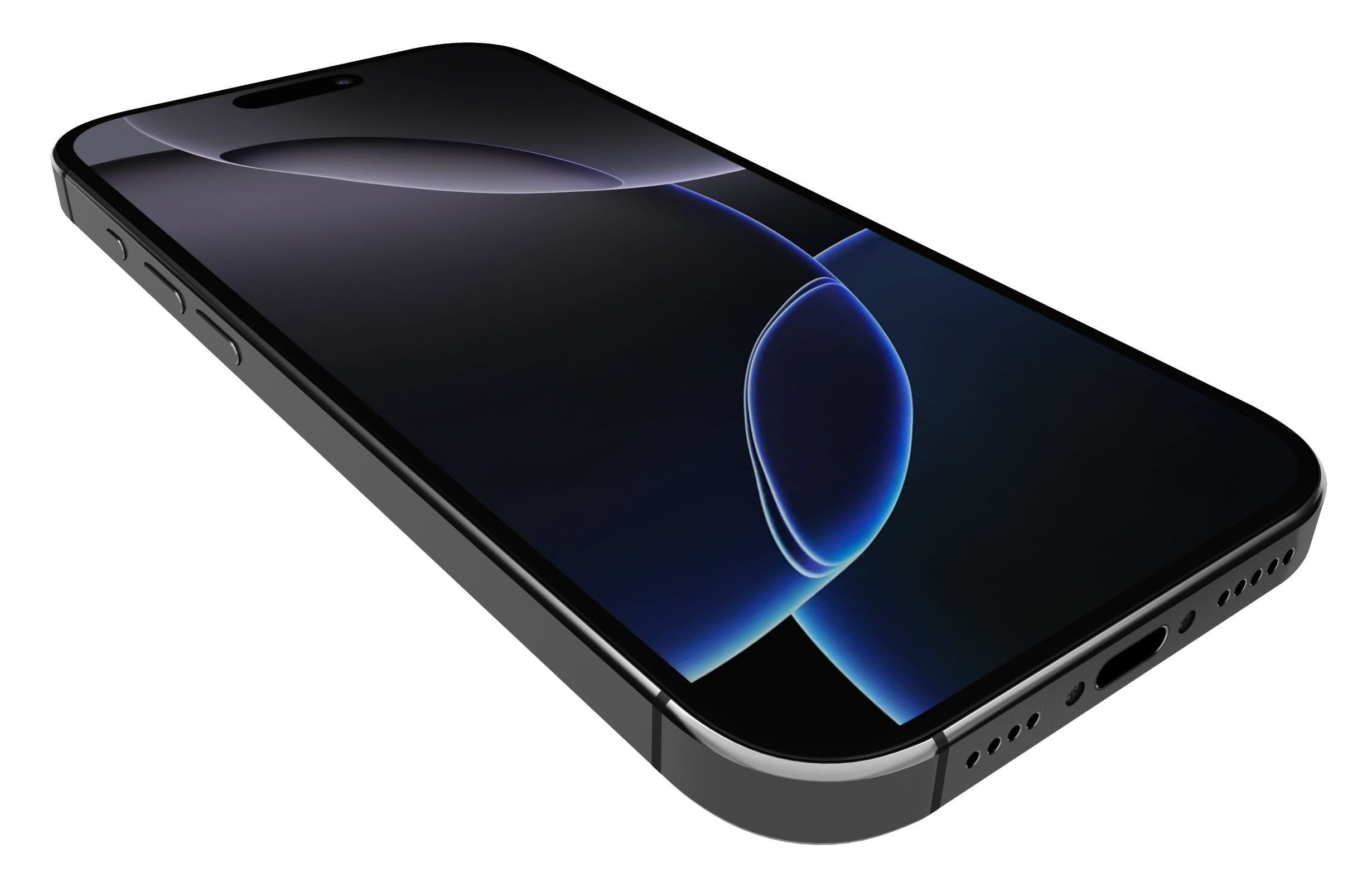 Apple iPhone 16 Pro Black Titanium 3D model_11