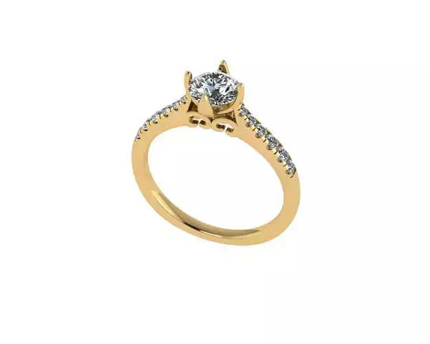 Women diamond engagement ring 3d render