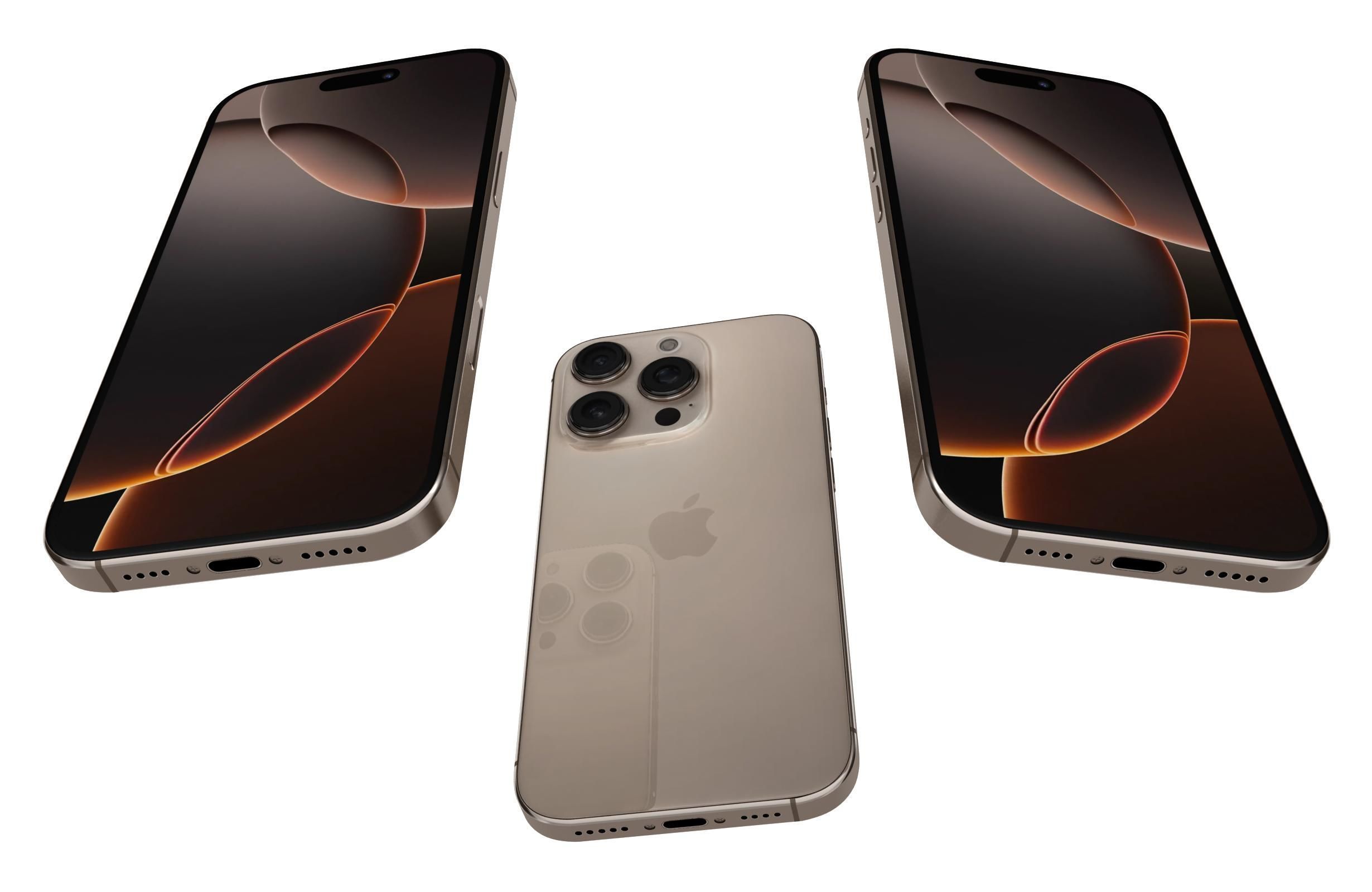 Apple iPhone 16 Pro Desert Titanium 3D model_2