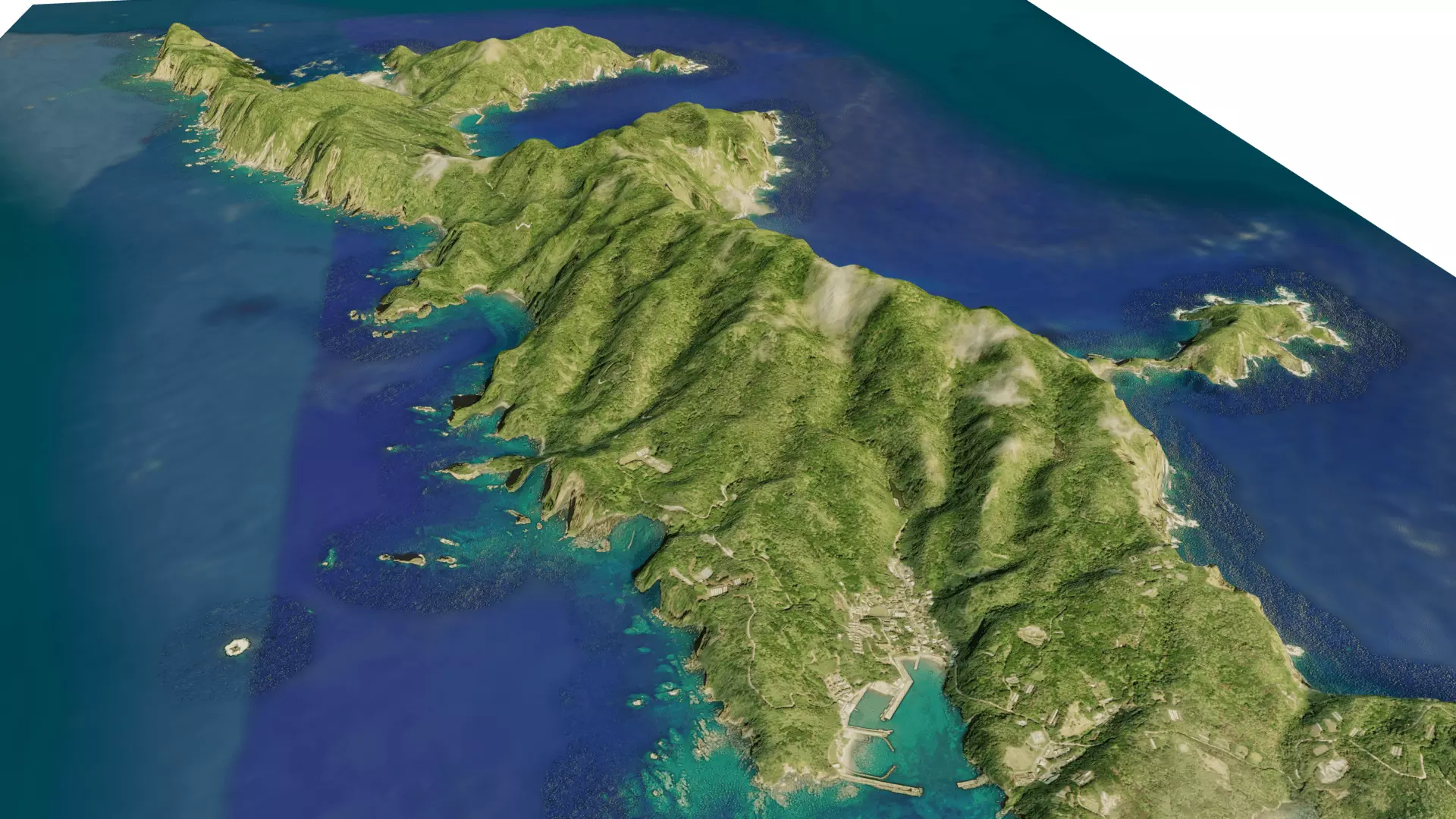 Hahajima Island 3d model terrain Low-poly 3D model