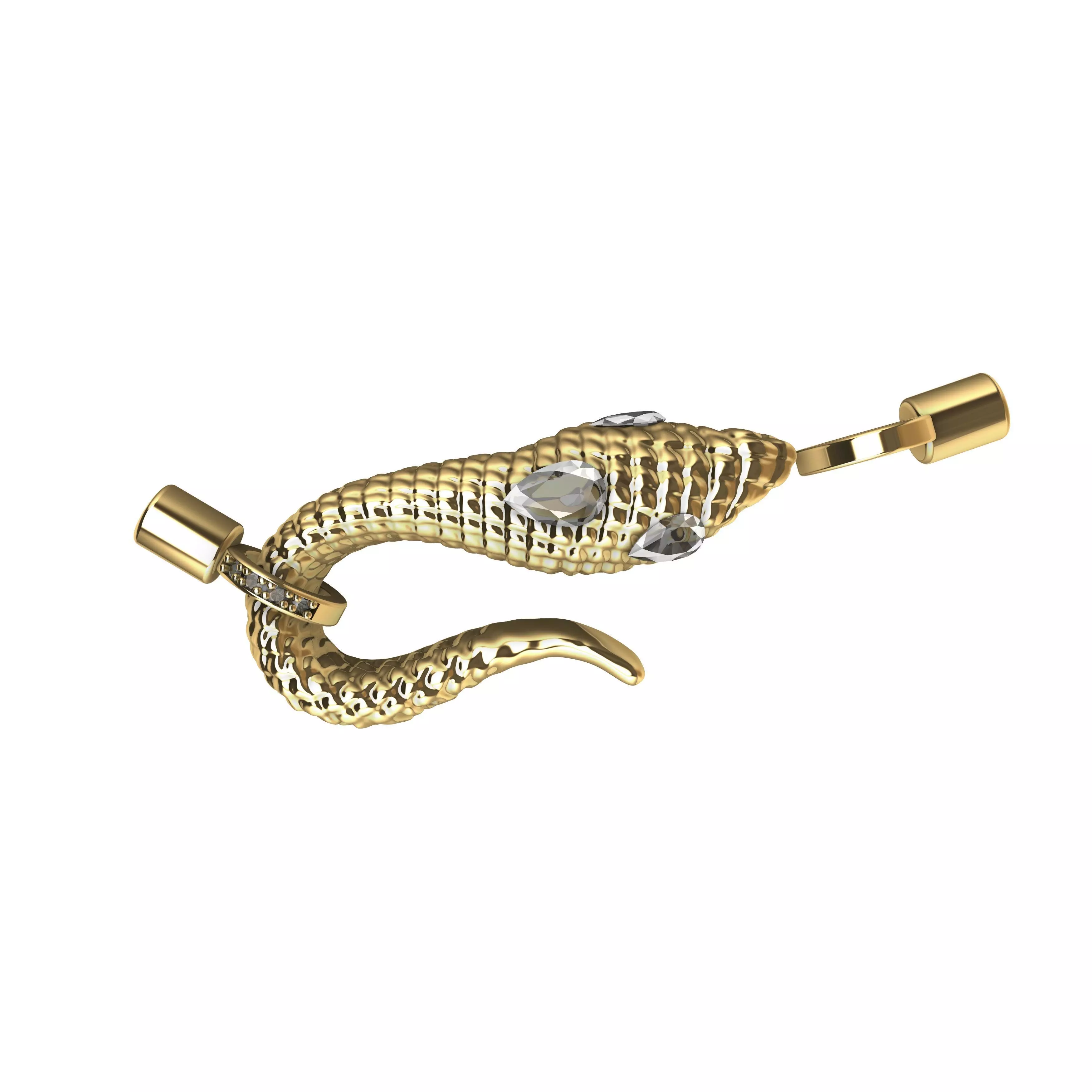 snake pendant 3D print model_0