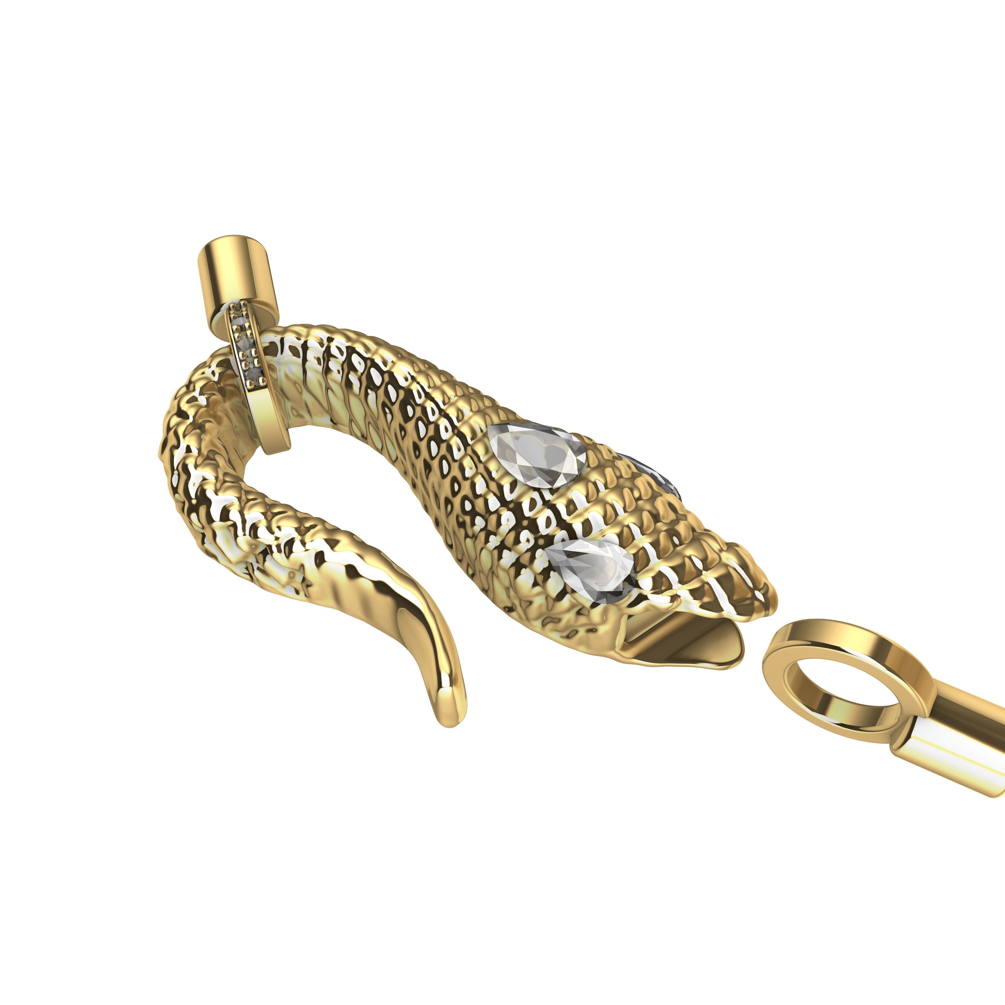 snake pendant 3D print model_1