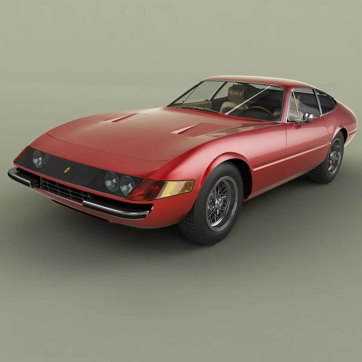 Ferrari 365 GTB-4 Daytona Plexiglass 3D model_0