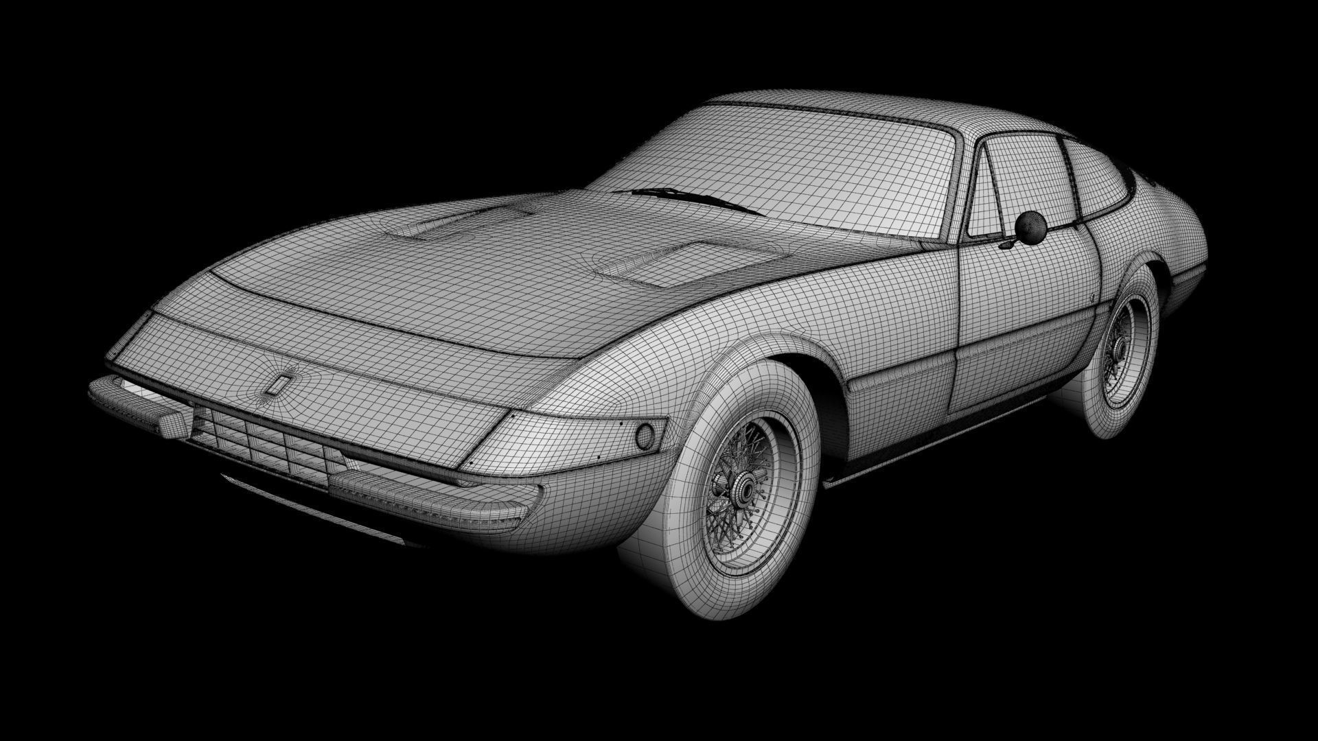Ferrari 365 GTB-4 Daytona Plexiglass 3D model_14