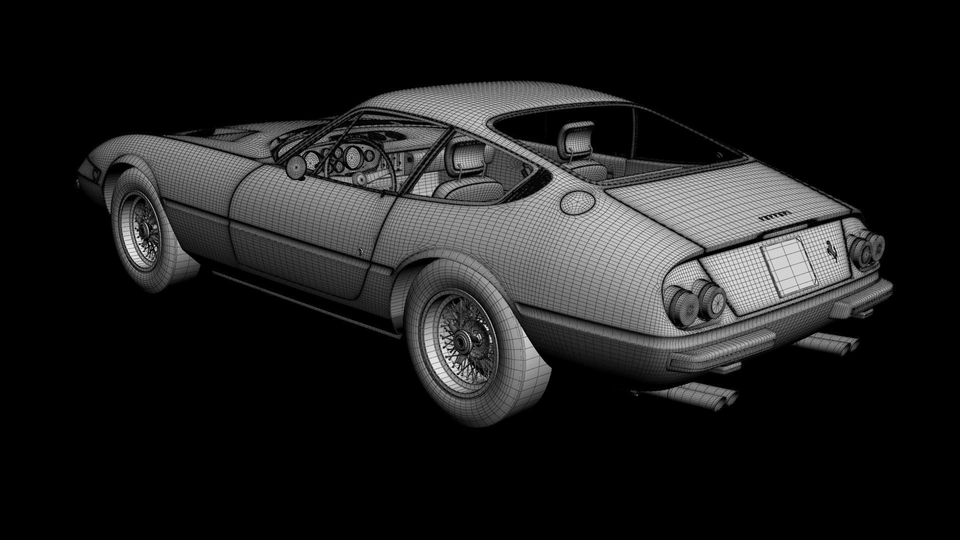 Ferrari 365 GTB-4 Daytona Plexiglass 3D model_16