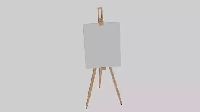 Wooden easel and canvas