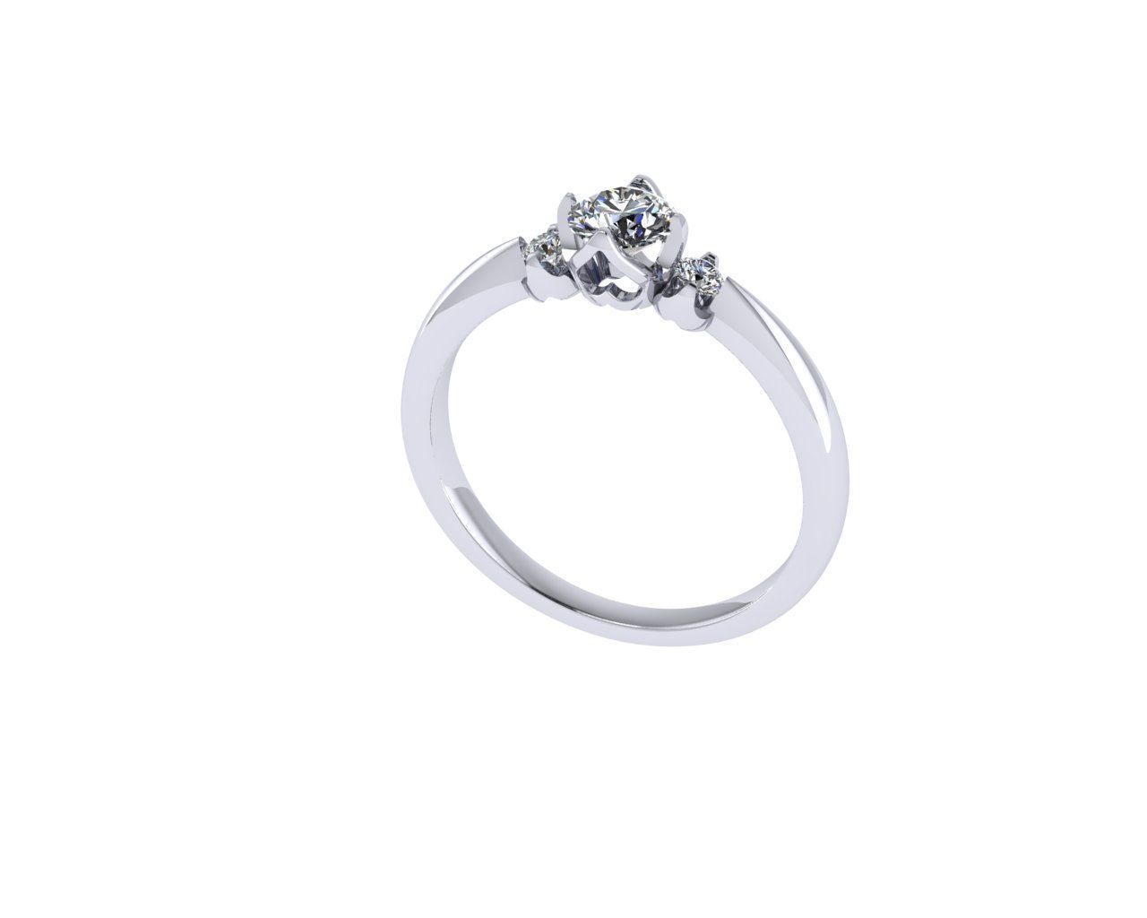 Women diamond engagement ring 3d render 3D print model_2