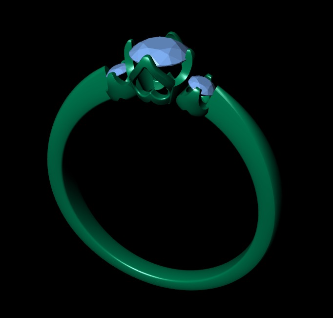 Women diamond engagement ring 3d render 3D print model_4