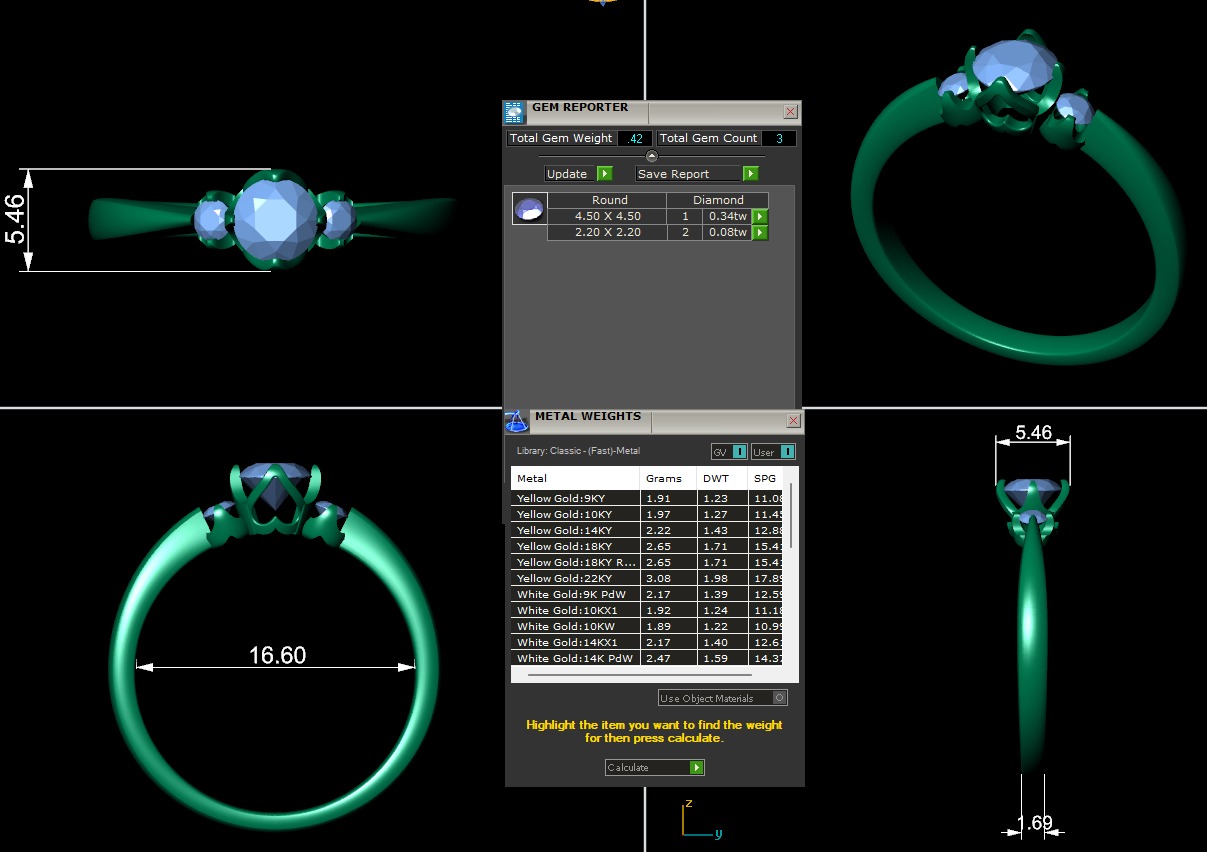 Women diamond engagement ring 3d render 3D print model_3