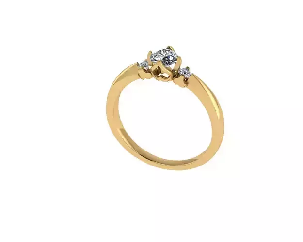 Women diamond engagement ring 3d render
