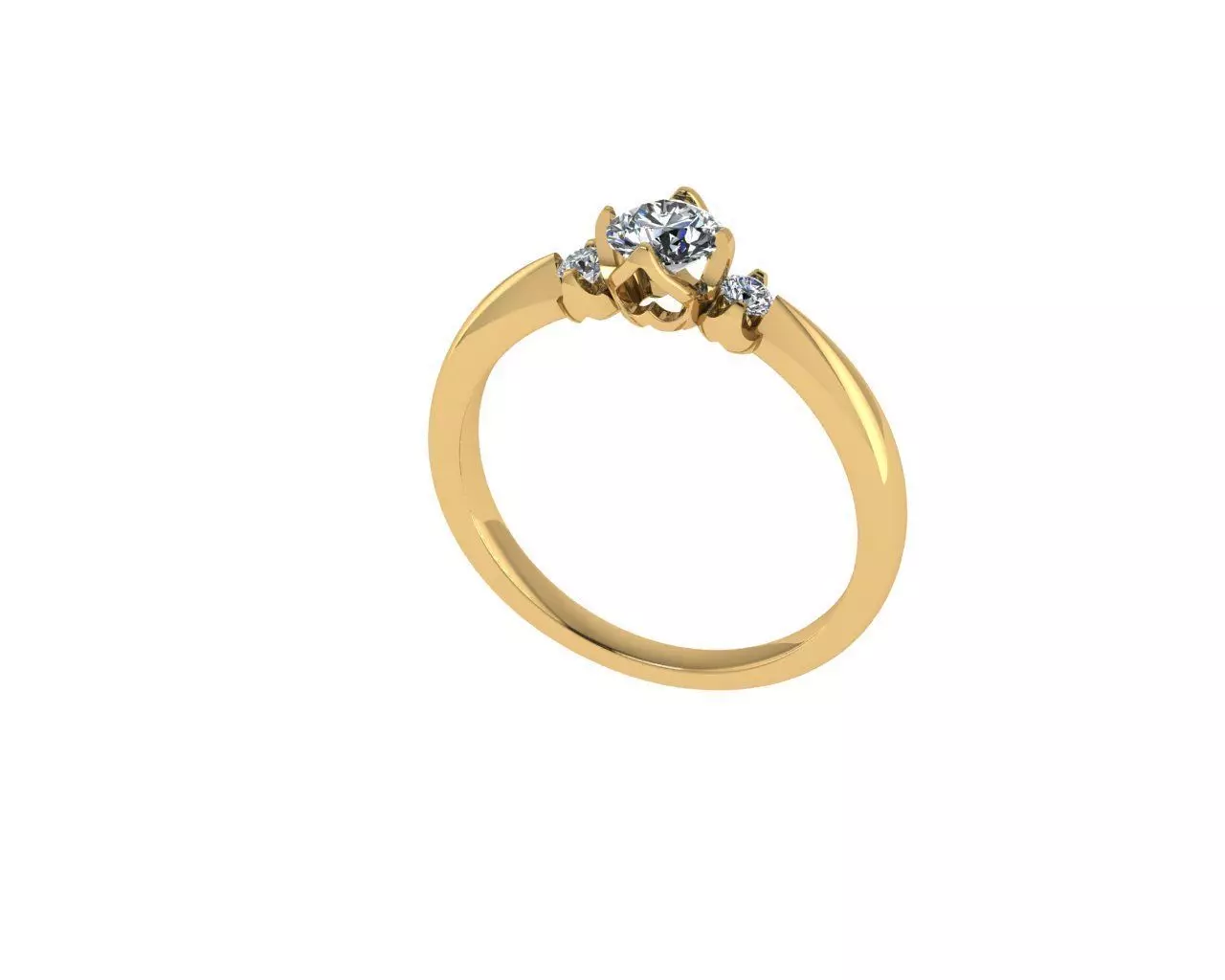 Women diamond engagement ring 3d render 3D print model_0