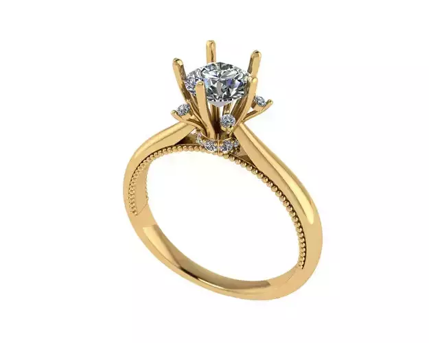 Women diamond engagement ring 3d render