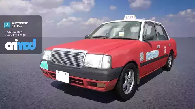 HK Taxi Red 3D model