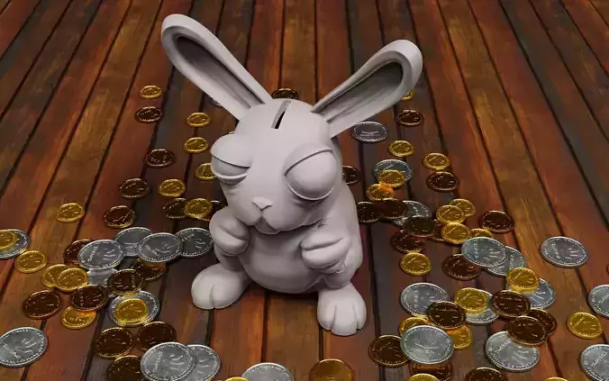 Rabbit money box 3D print model