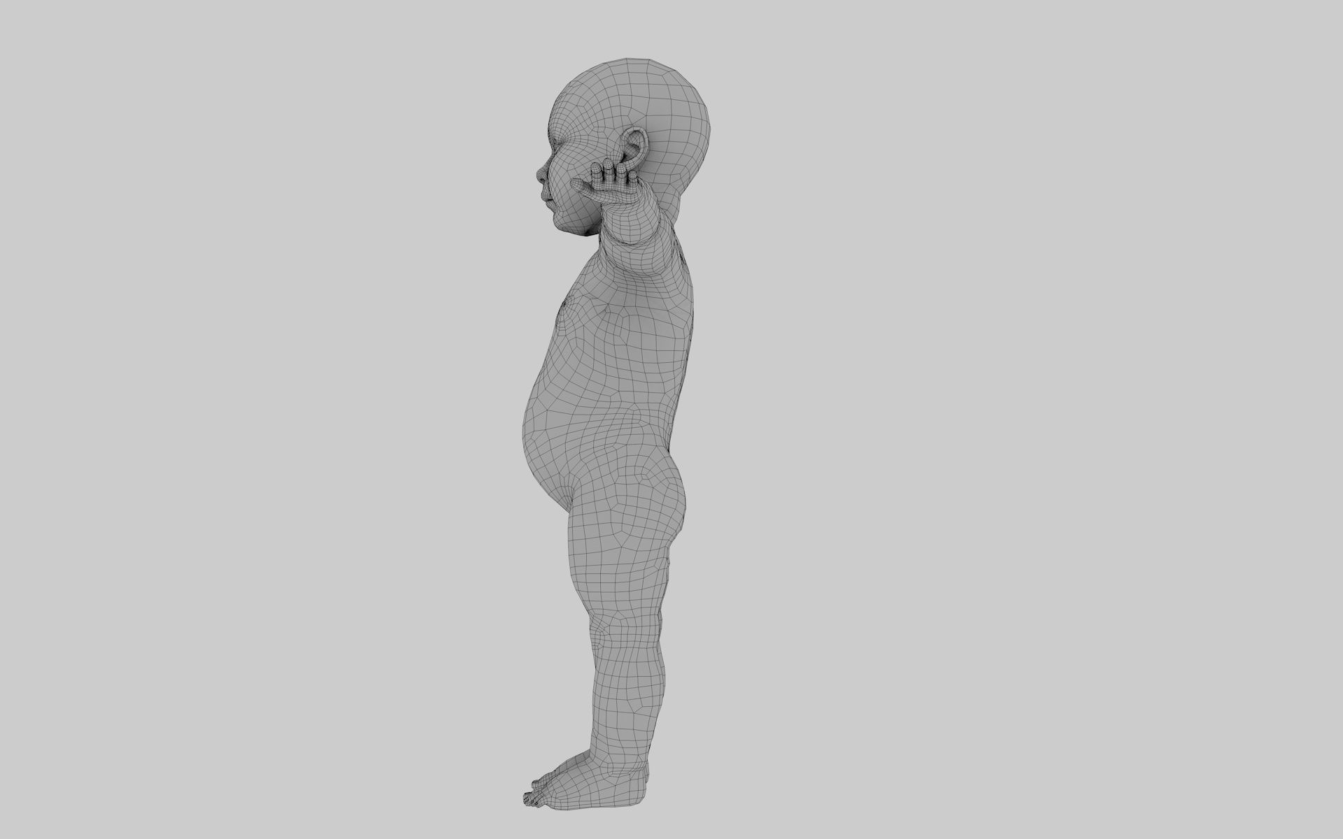 robot baby 3d model Low-poly 3D model_22