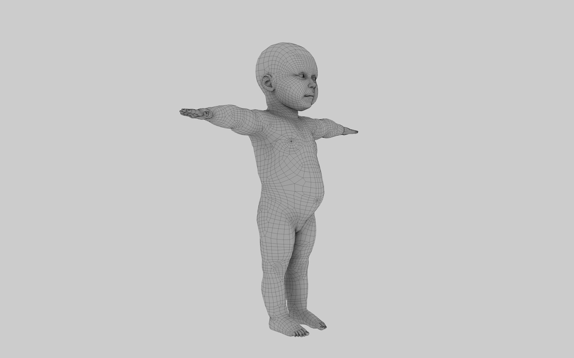 robot baby 3d model Low-poly 3D model_21
