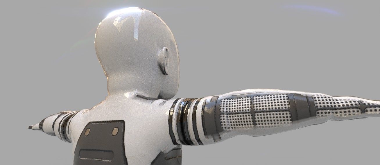 robot baby 3d model Low-poly 3D model_10