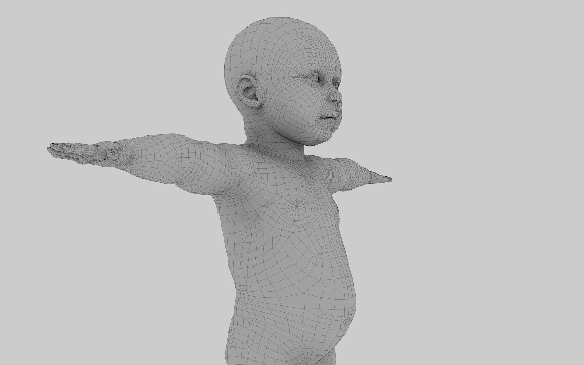 robot baby 3d model Low-poly 3D model_31