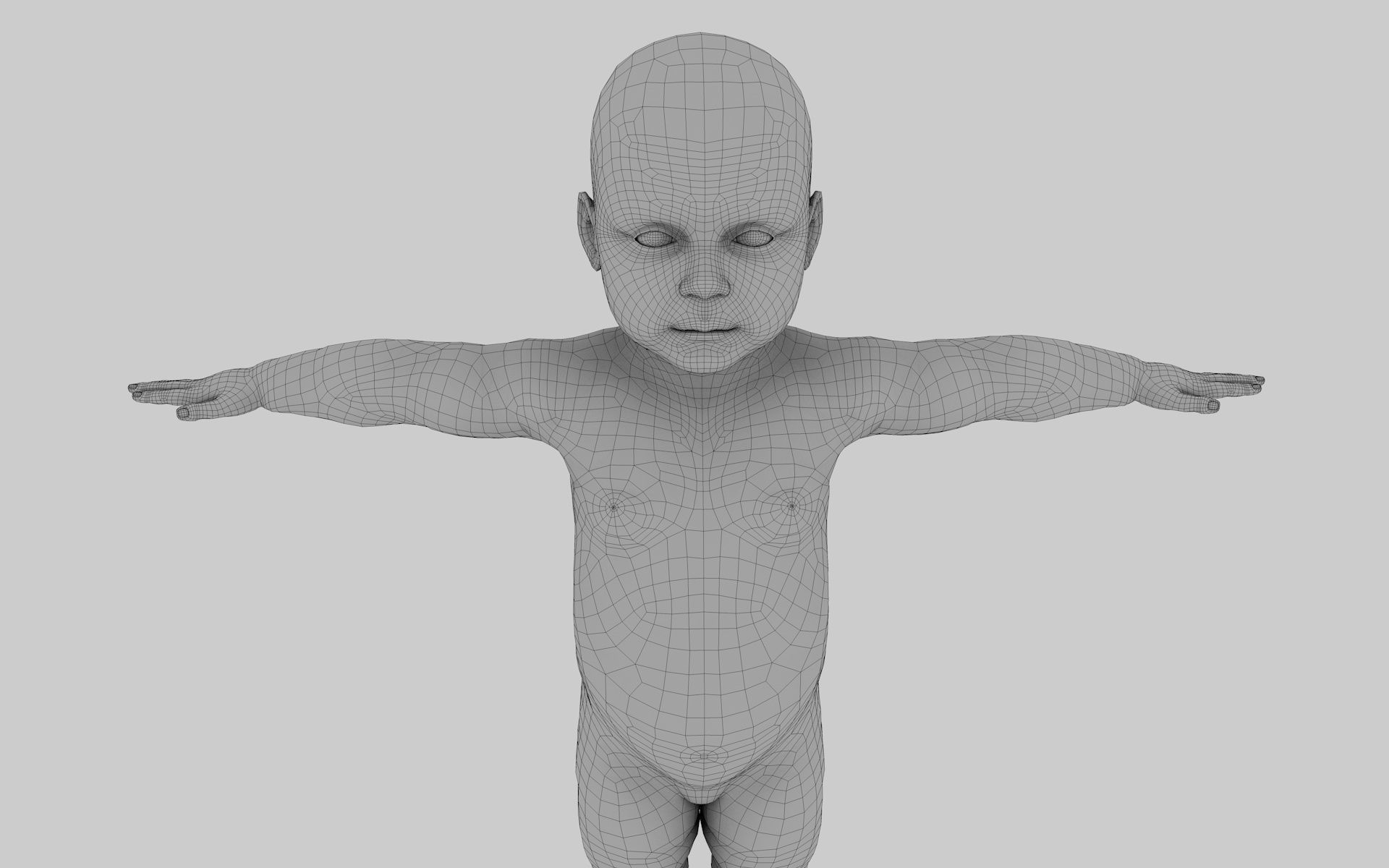 robot baby 3d model Low-poly 3D model_25