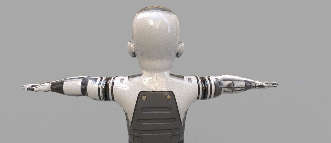robot baby 3d model Low-poly 3D model_13