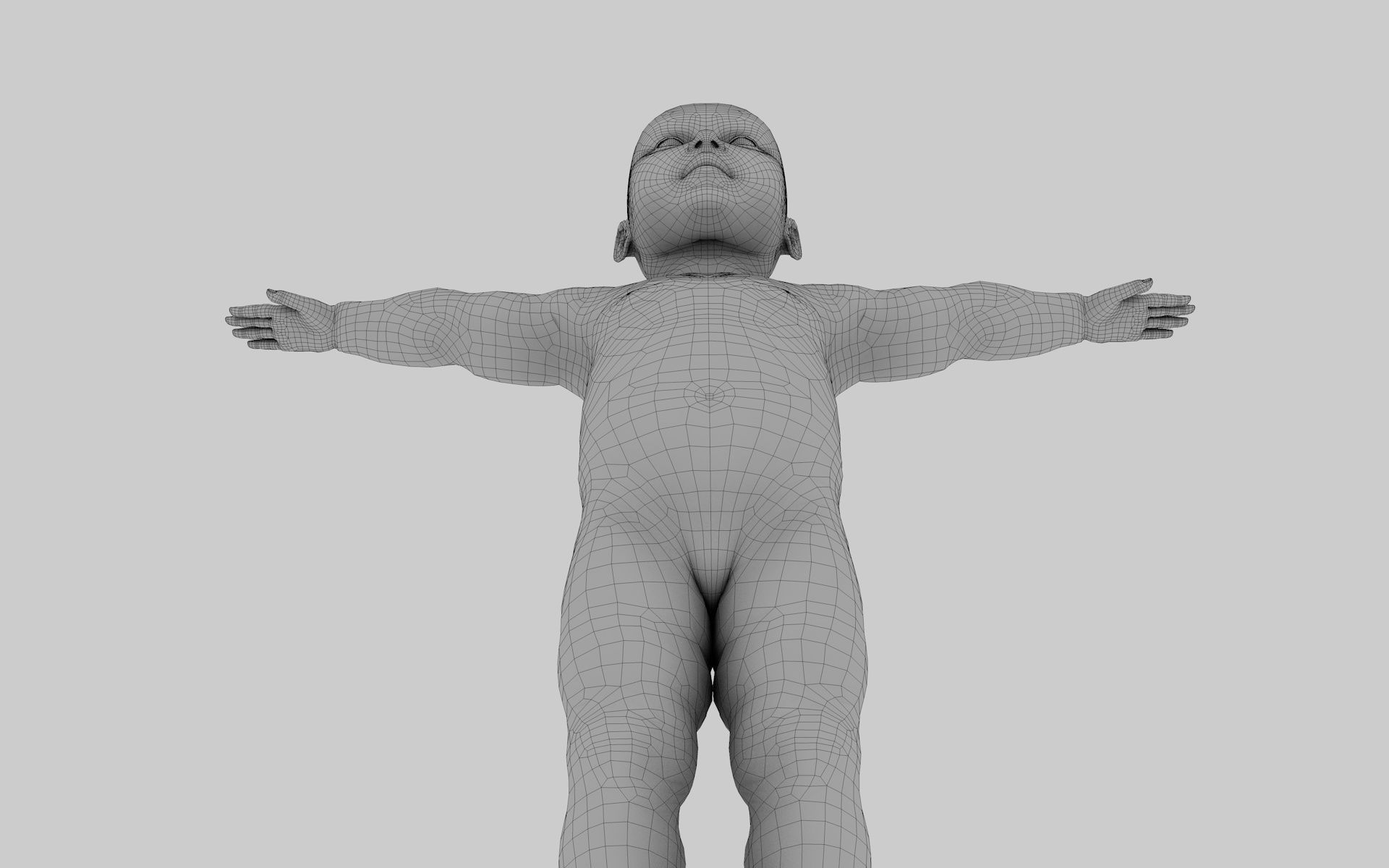 robot baby 3d model Low-poly 3D model_30