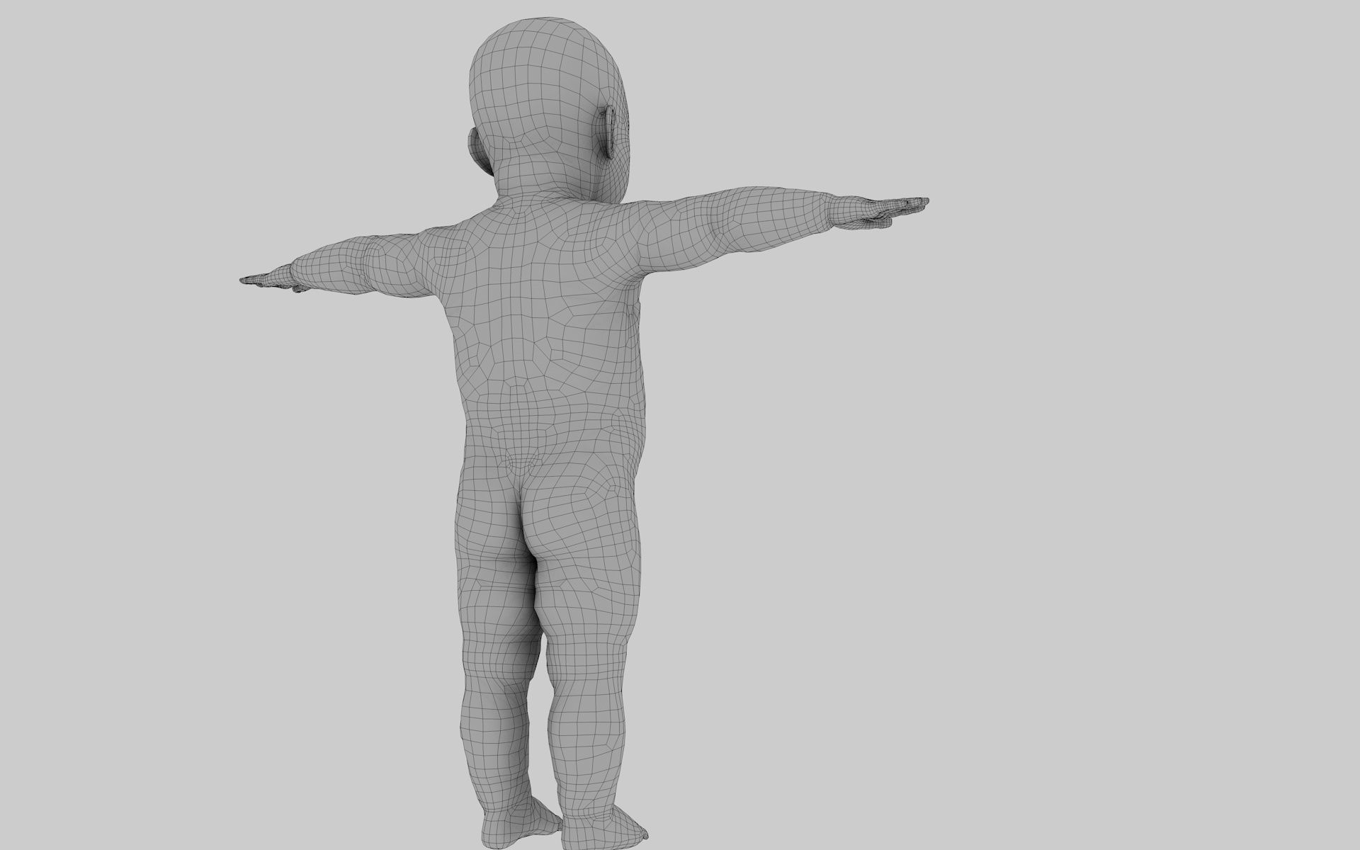 robot baby 3d model Low-poly 3D model_27