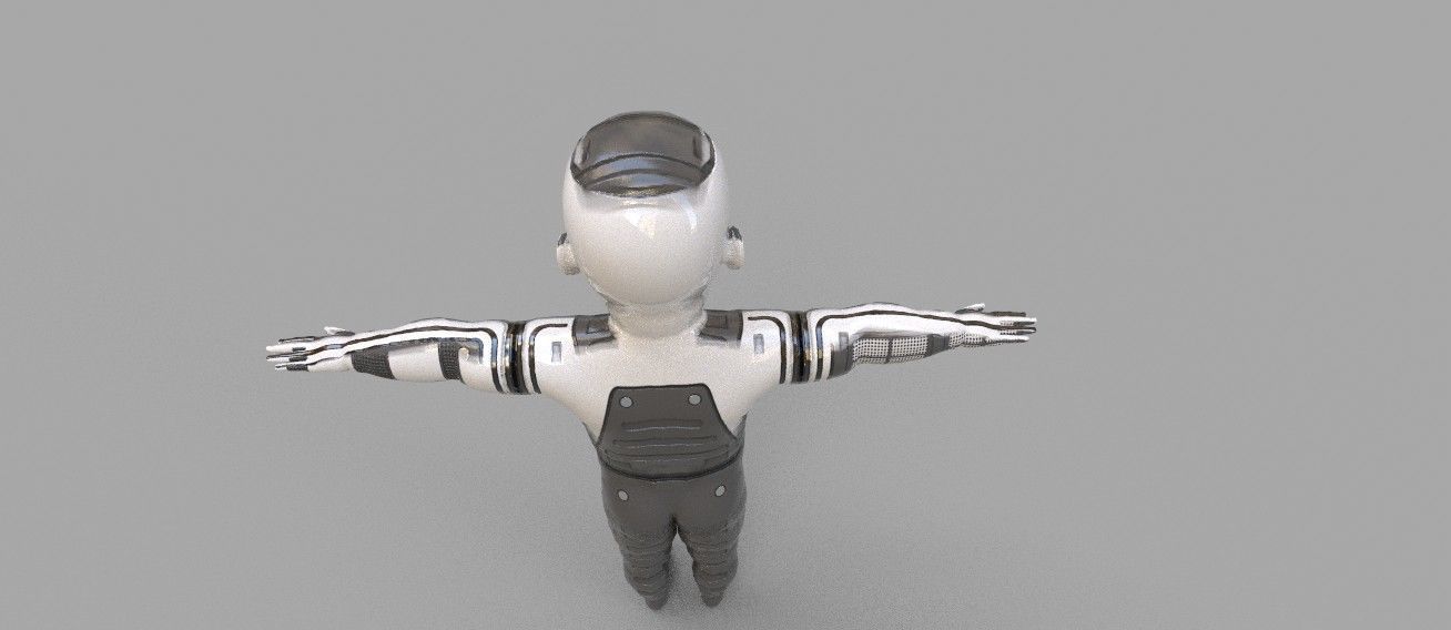 robot baby 3d model Low-poly 3D model_17