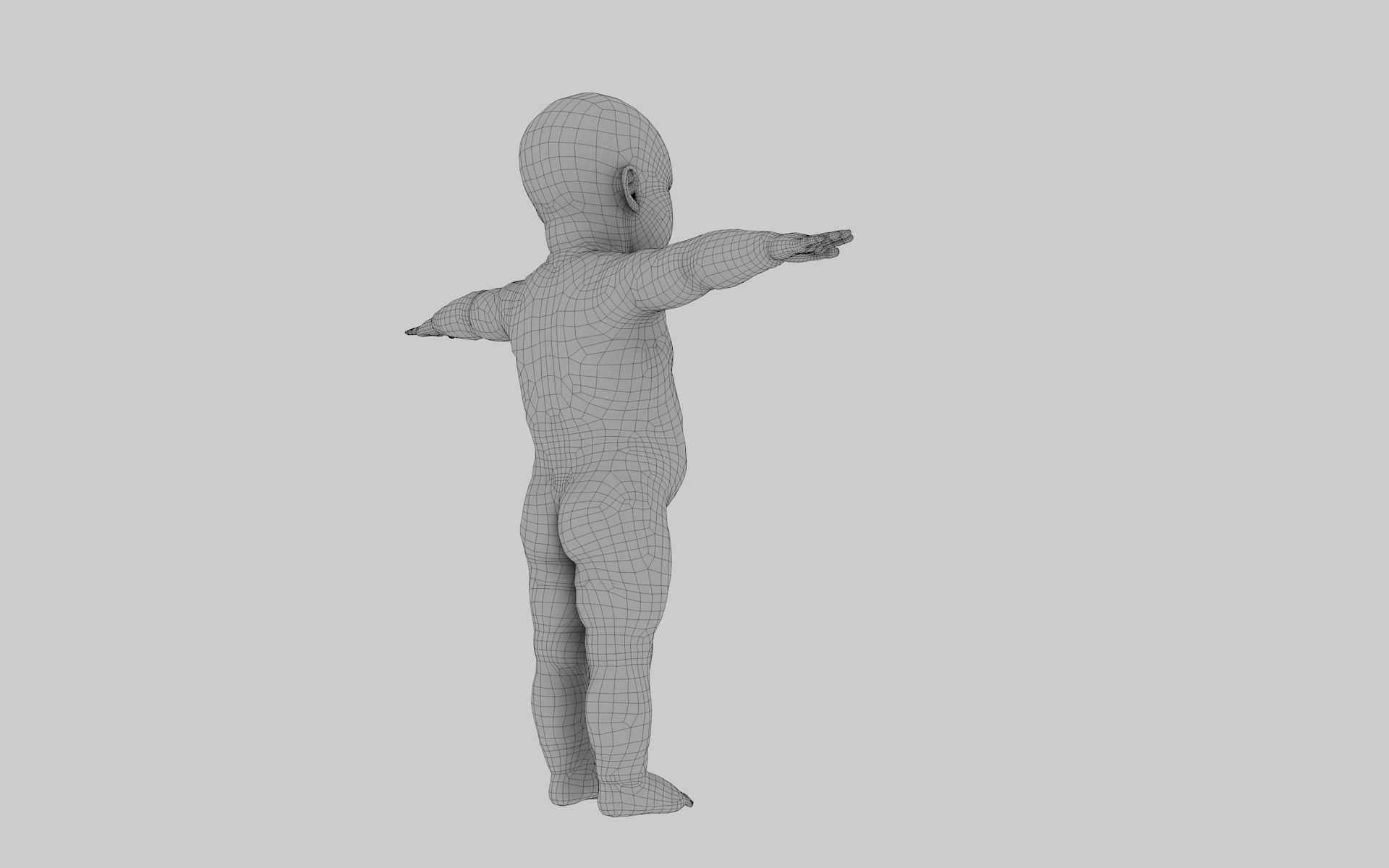 robot baby 3d model Low-poly 3D model_20