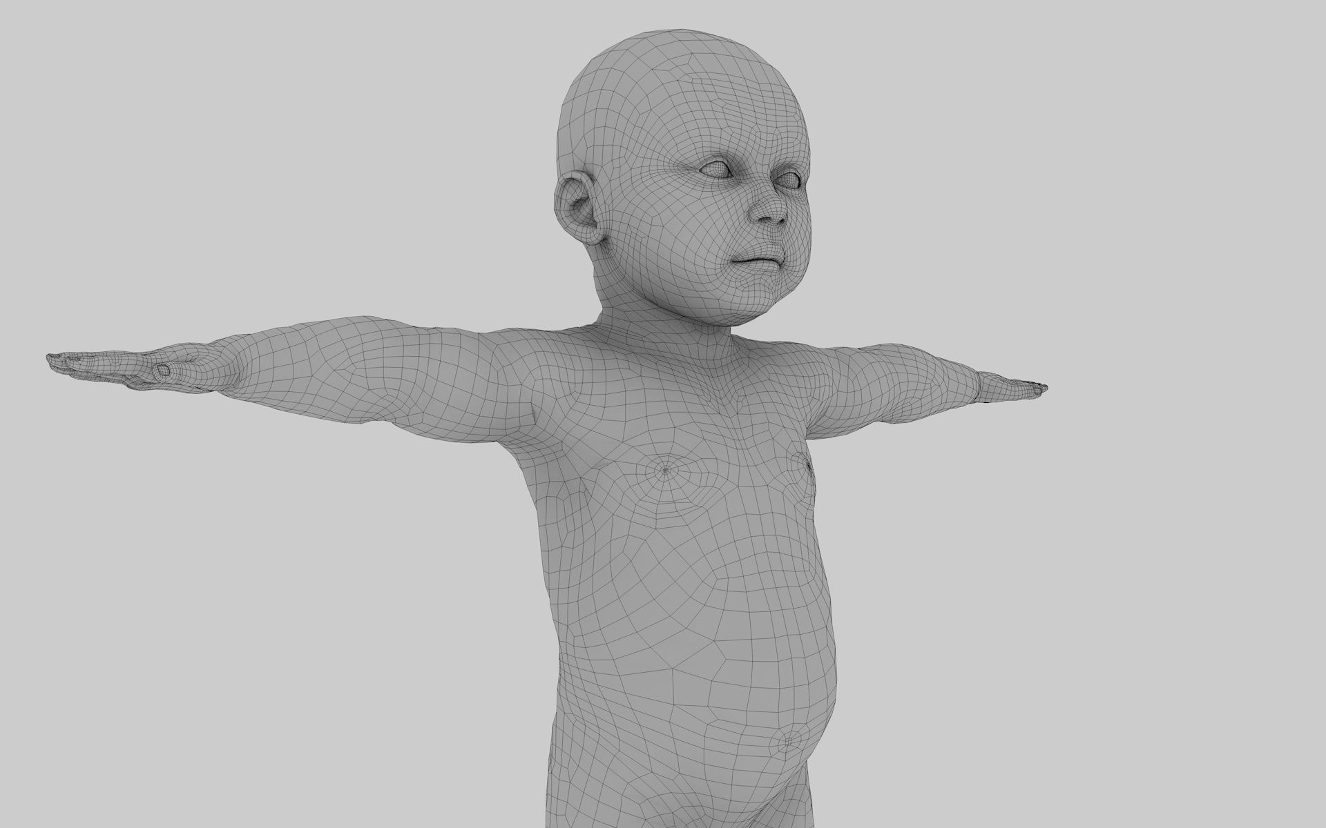 robot baby 3d model Low-poly 3D model_29