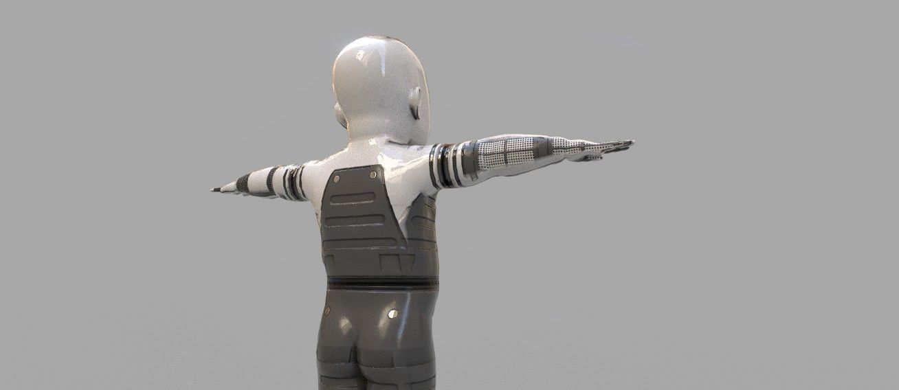 robot baby 3d model Low-poly 3D model_3