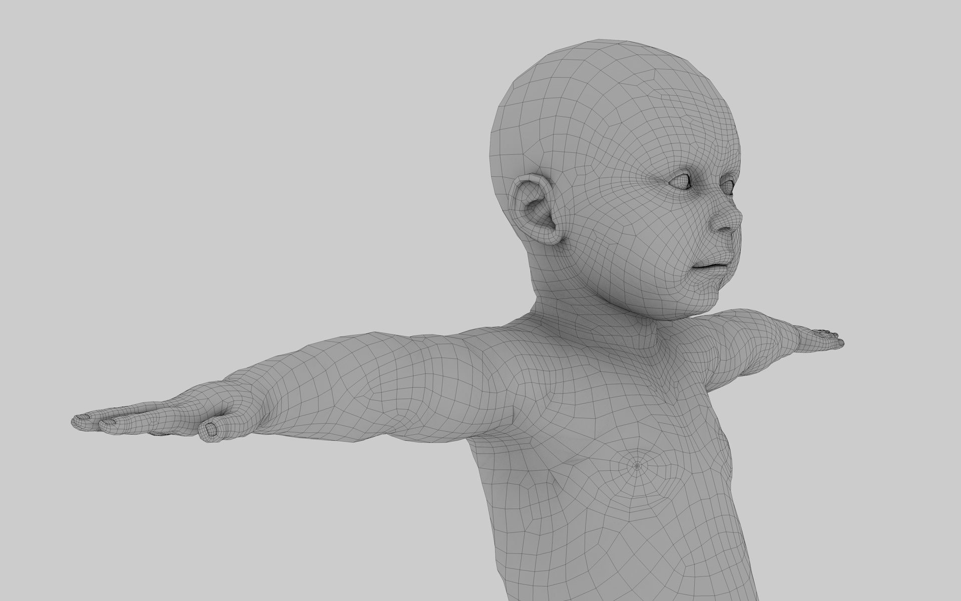 robot baby 3d model Low-poly 3D model_33