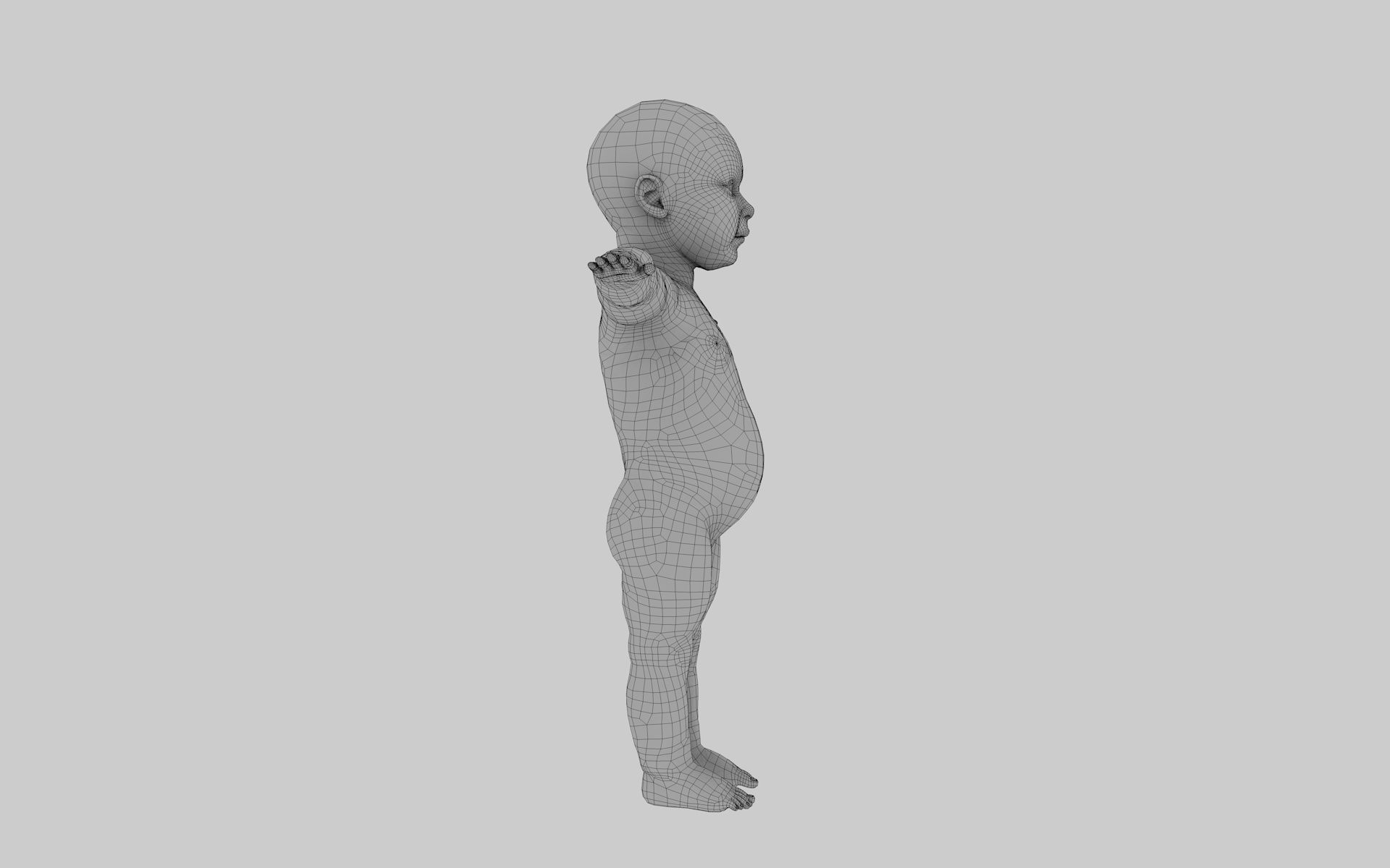 robot baby 3d model Low-poly 3D model_23