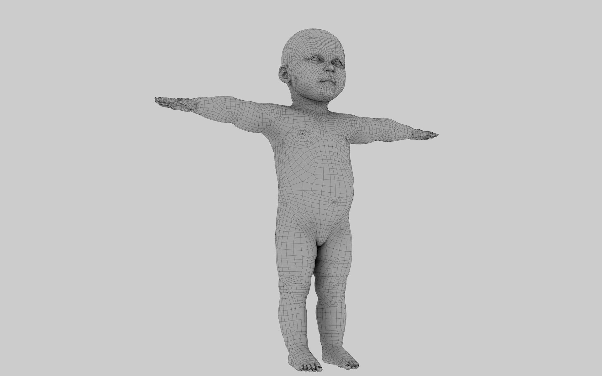 robot baby 3d model Low-poly 3D model_32