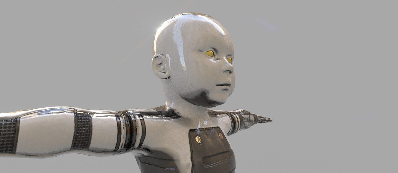 robot baby 3d model Low-poly 3D model_15