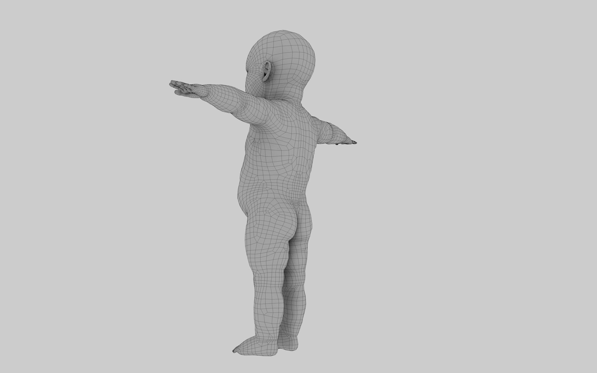 robot baby 3d model Low-poly 3D model_26
