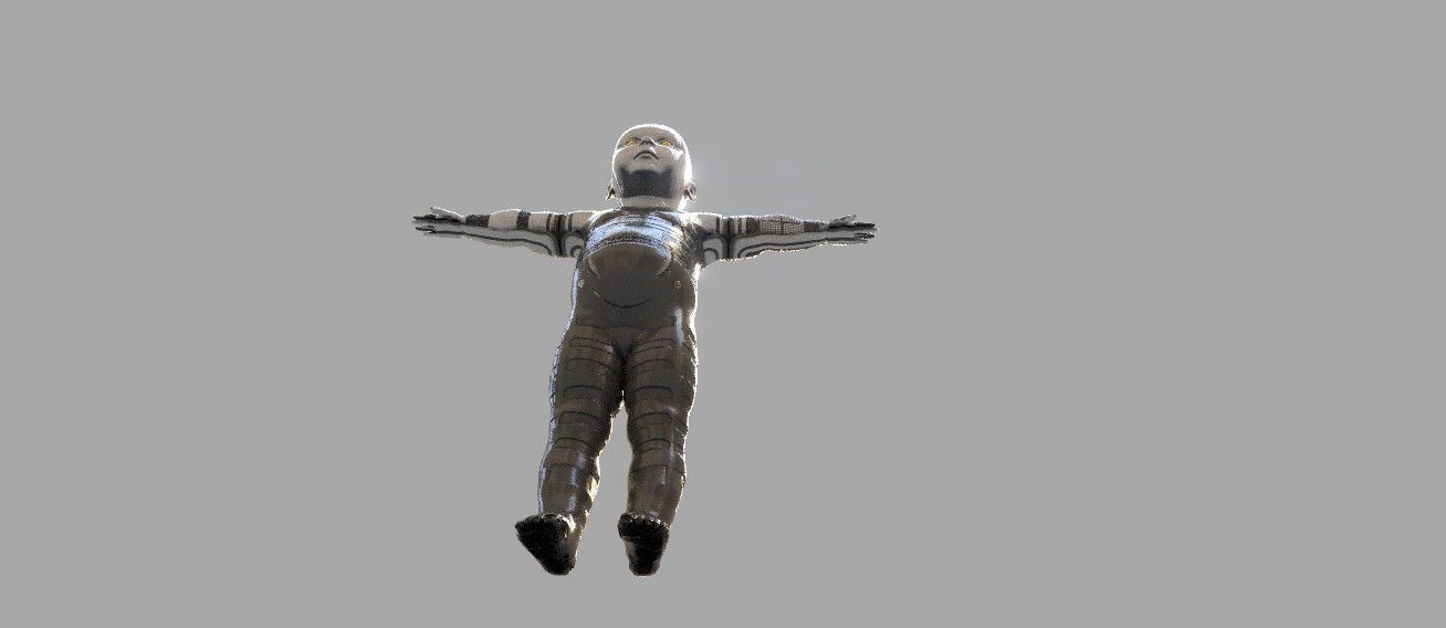 robot baby 3d model Low-poly 3D model_12