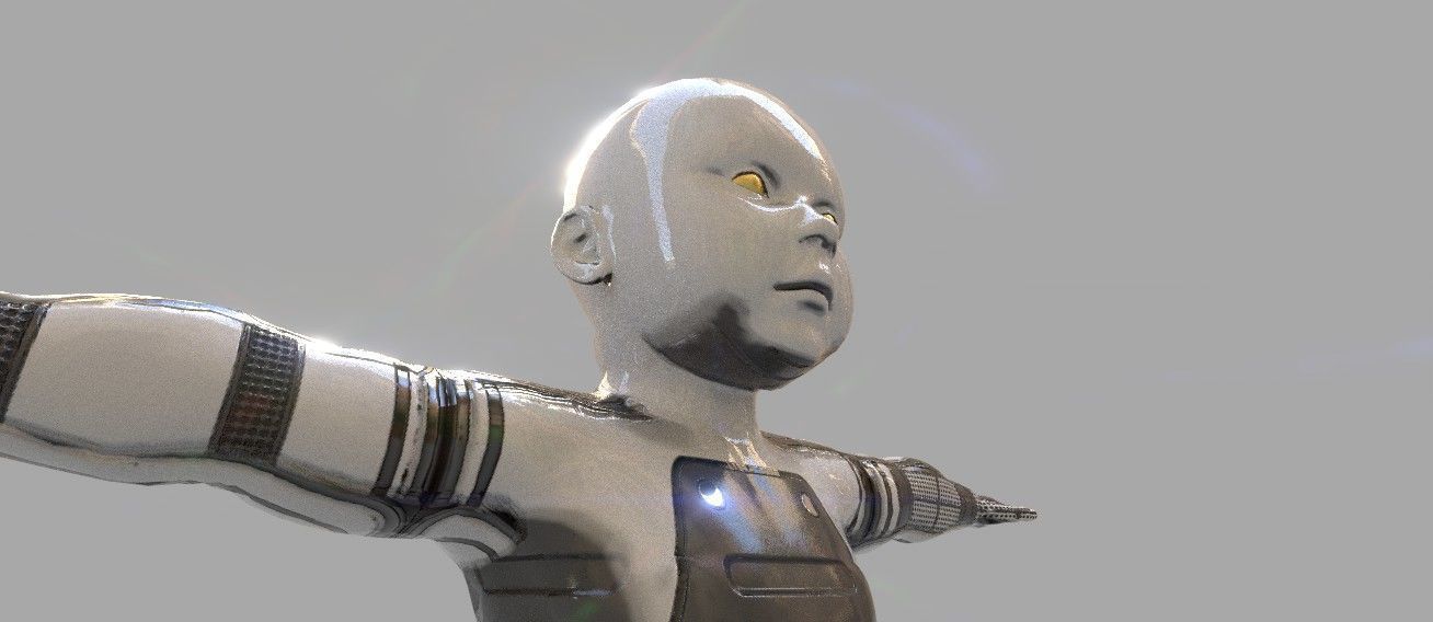 robot baby 3d model Low-poly 3D model_18