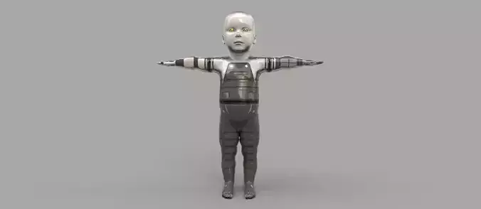 robot baby 3d model Low-poly 3D model