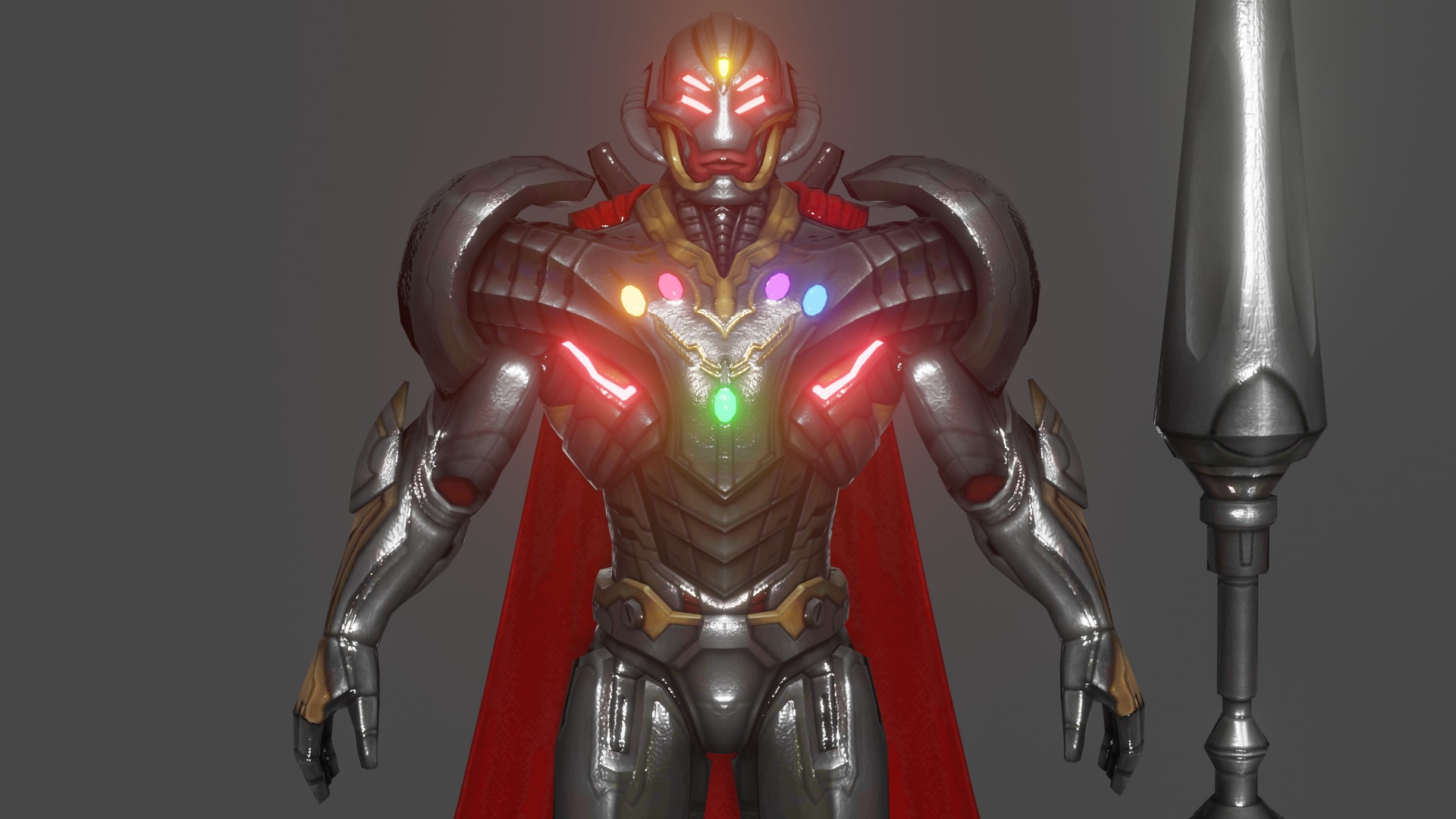 Ultron What If Low-poly 3D model_1