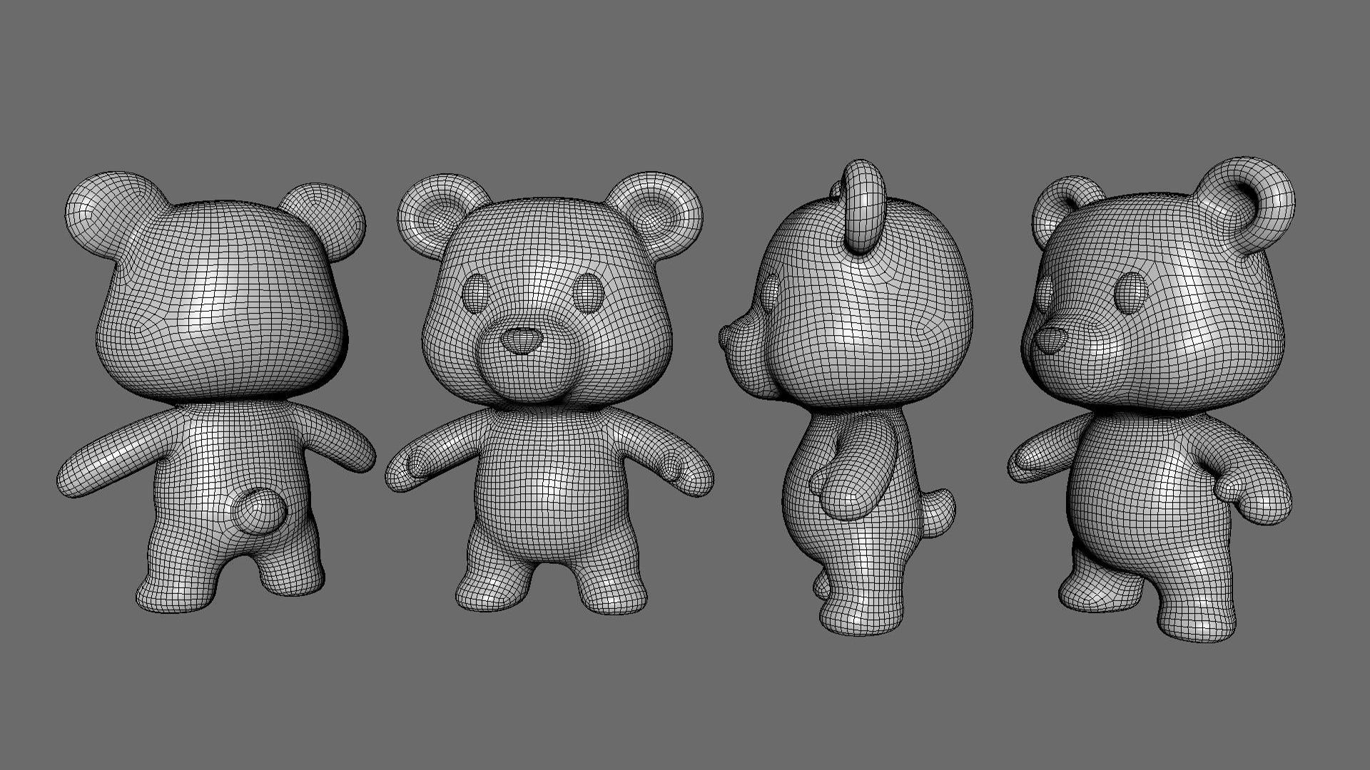 Little animal baby - Bear cute - Animated  Low-poly 3D model_8