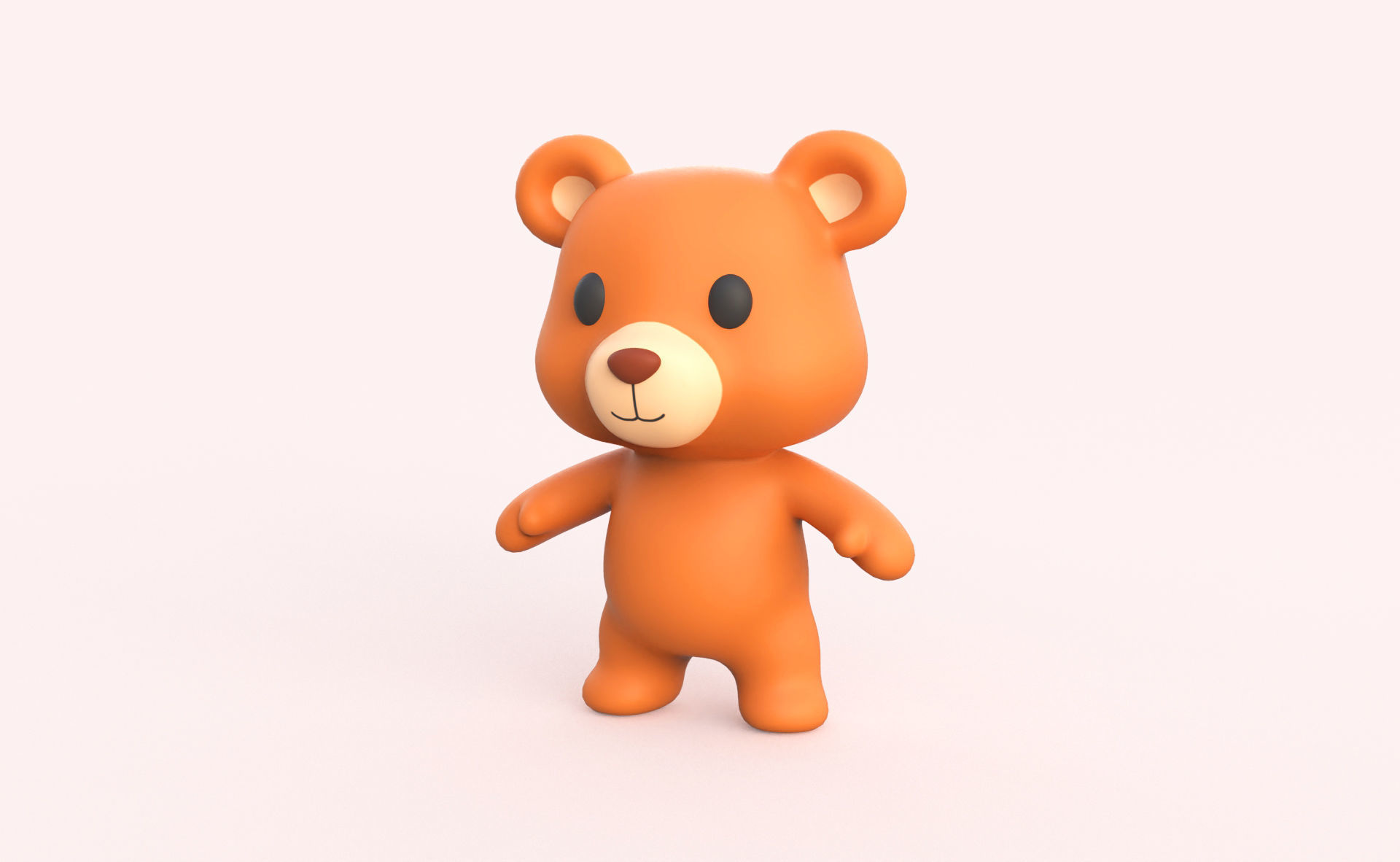 Little animal baby - Bear cute - Animated  Low-poly 3D model_1