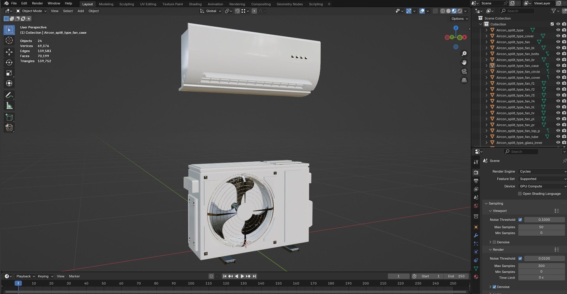 Aircon Split Type CG1 3D model_15