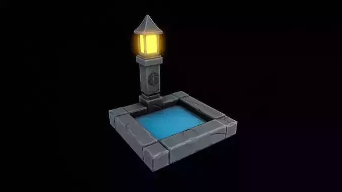 Game-Ready Stylized Fountain V1