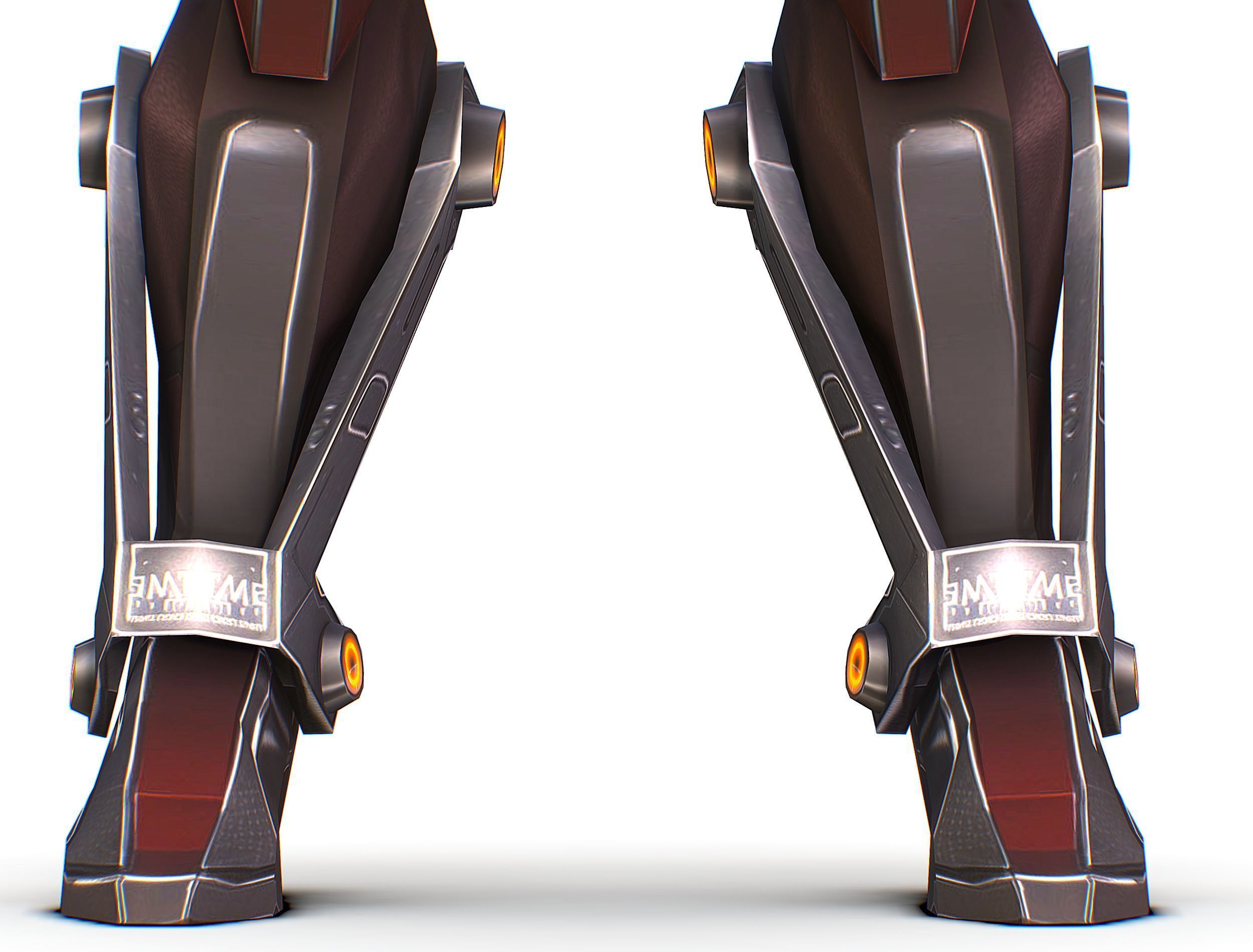 Cartoon Sci-Fi Cyborg Drone Heavy Machine Gunner Low-poly 3D model_28