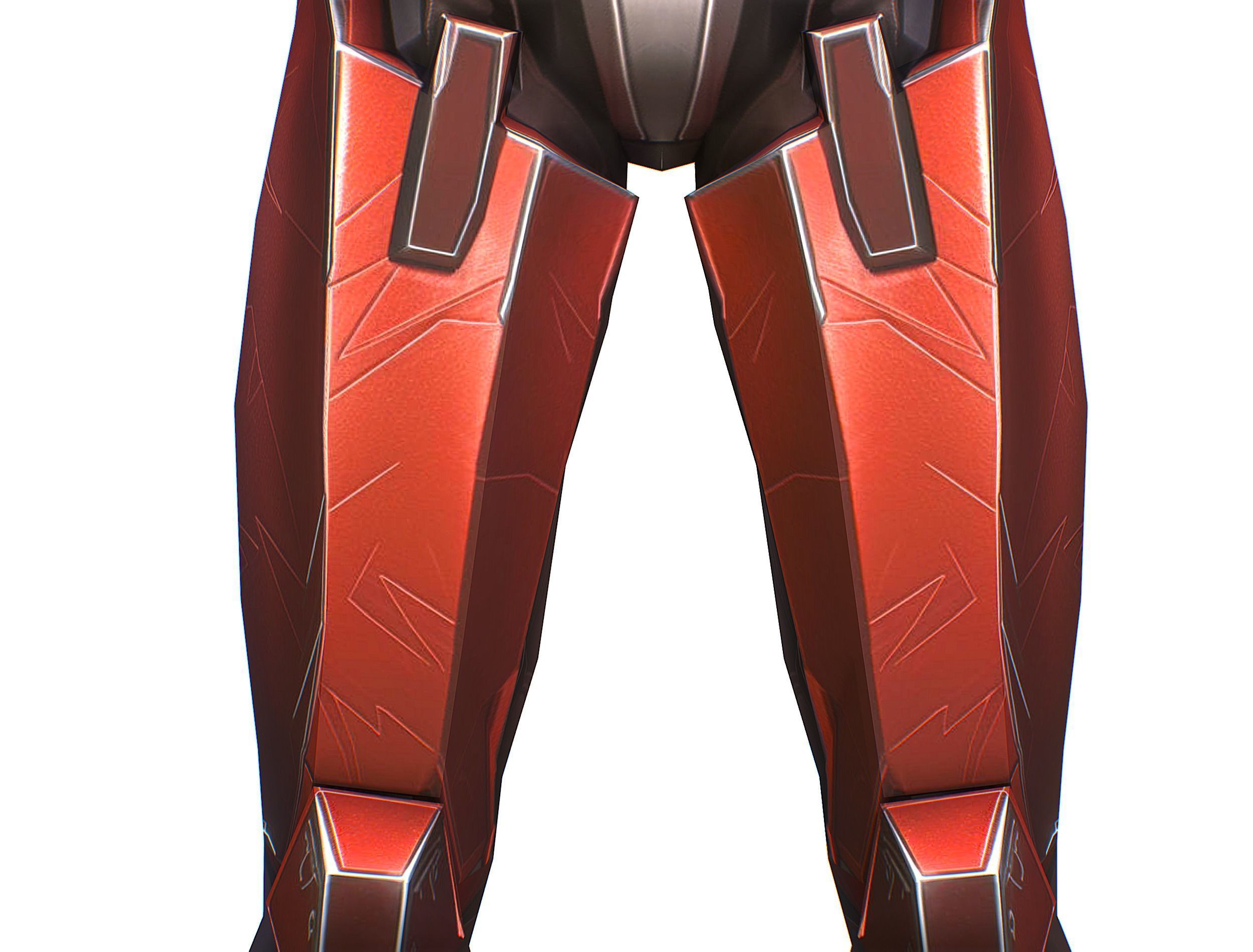 Cartoon Sci-Fi Cyborg Drone Heavy Machine Gunner Low-poly 3D model_26