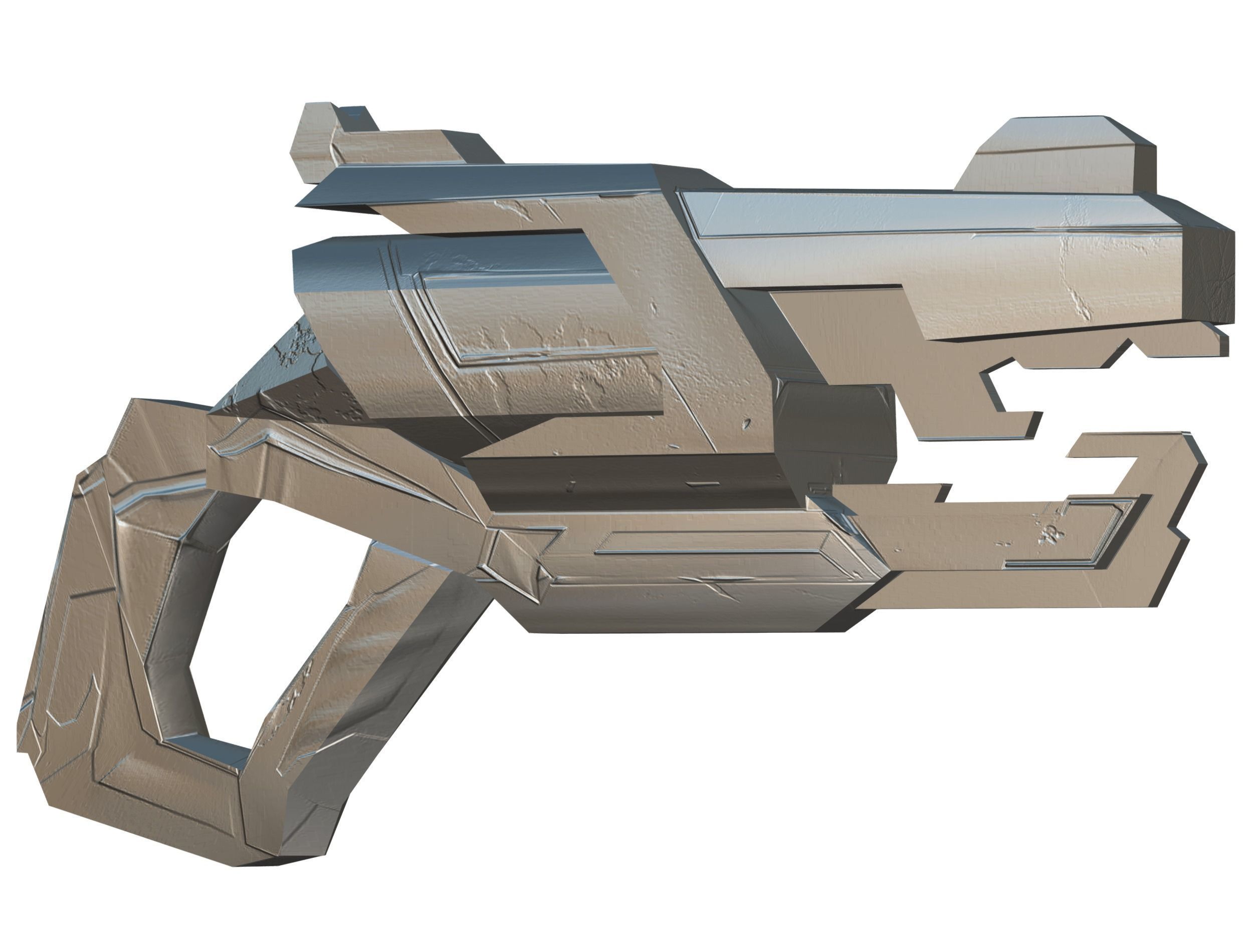 Cartoon Sci-Fi Cyborg Drone Heavy Machine Gunner Low-poly 3D model_76