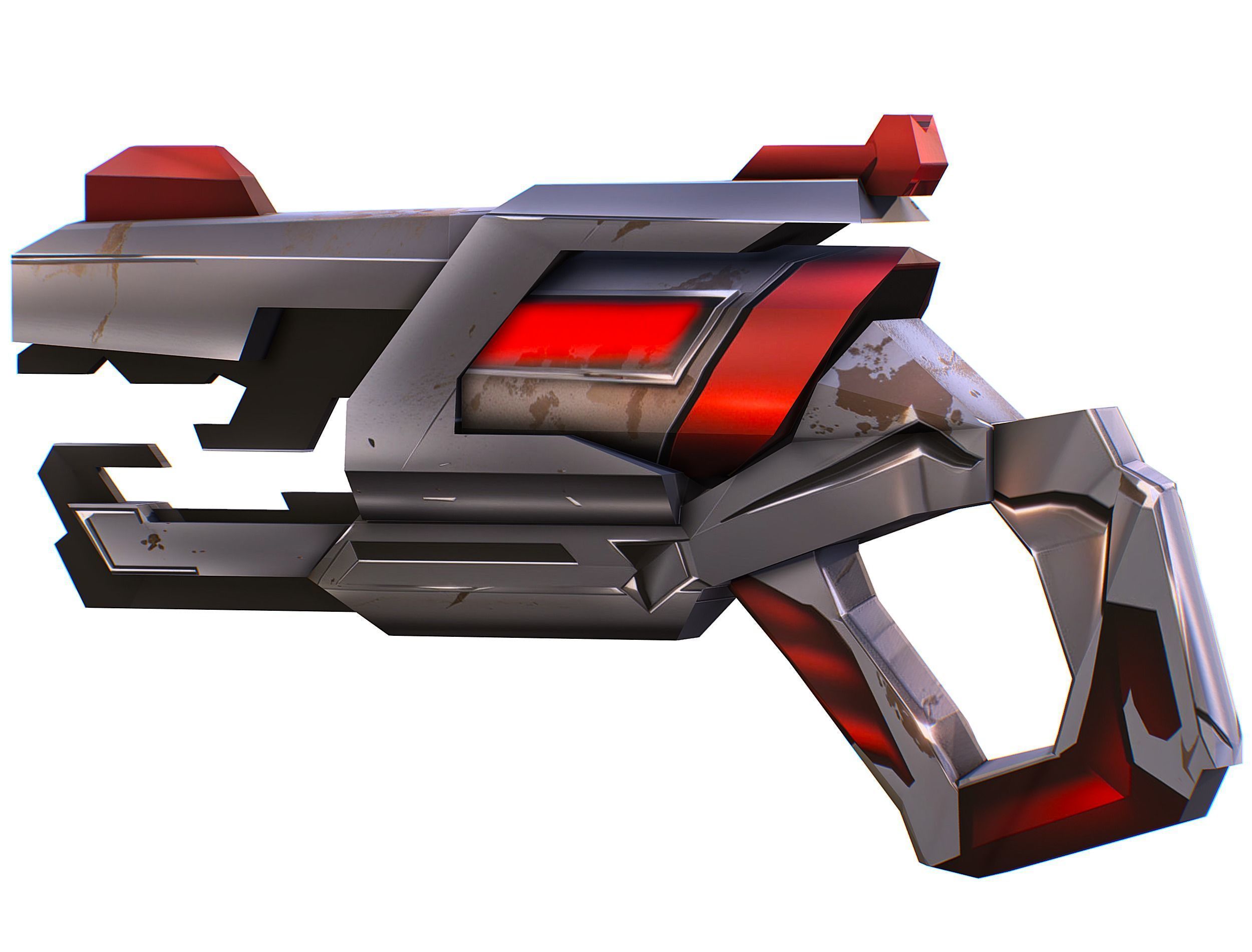 Cartoon Sci-Fi Cyborg Drone Heavy Machine Gunner Low-poly 3D model_67